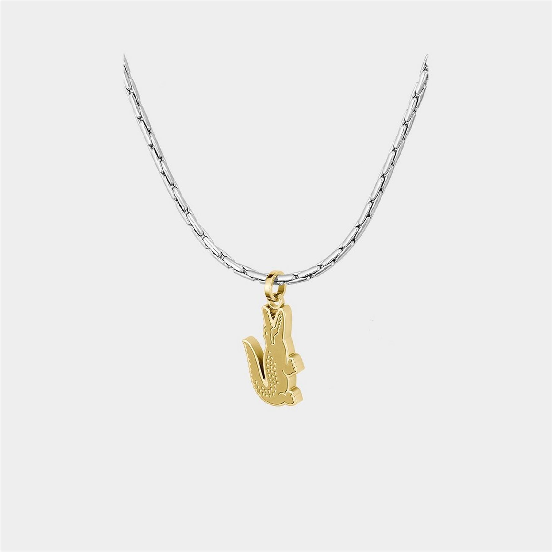 Lacoste Mens Arthor Crocodile Box Chain Necklace