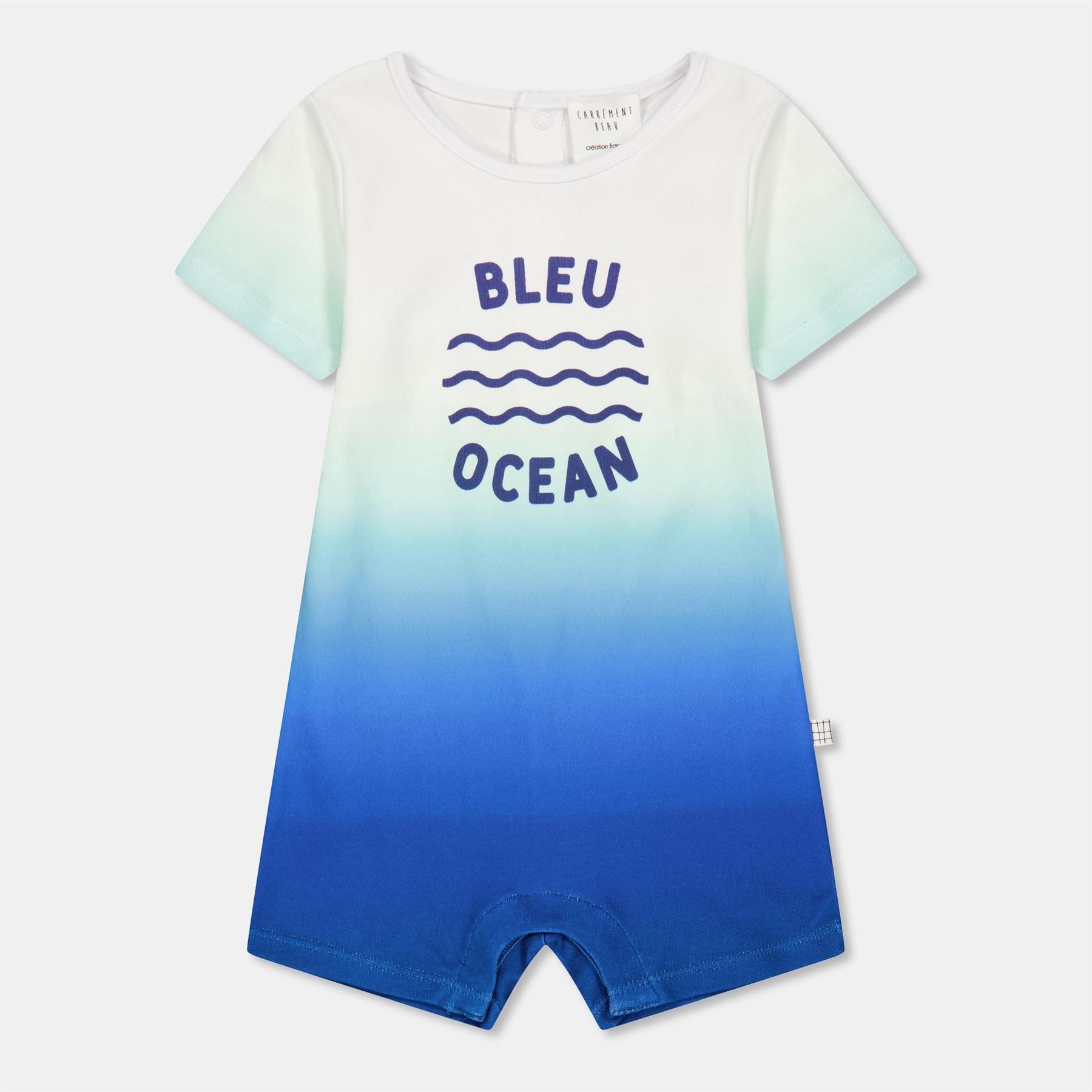 Carrement Beau Crew Neck Lettering Short Sleeve Ombre Playsuit