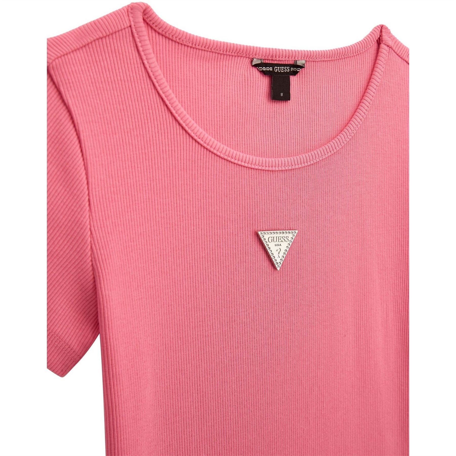 Guess Knitted Logo Slim Fit T-Shirt