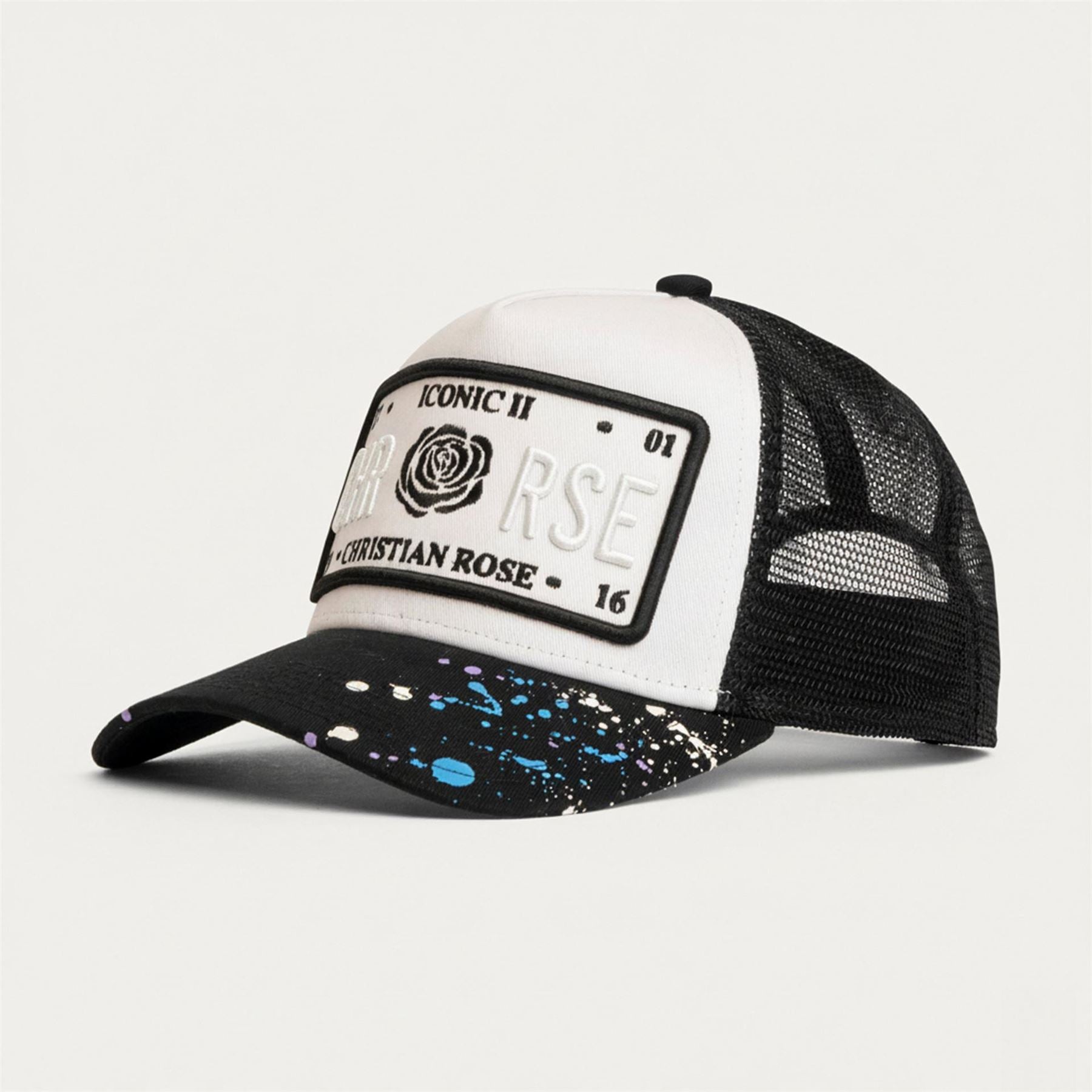 Christian Rose Iconic II Paint Splat Logo Trucker Cap