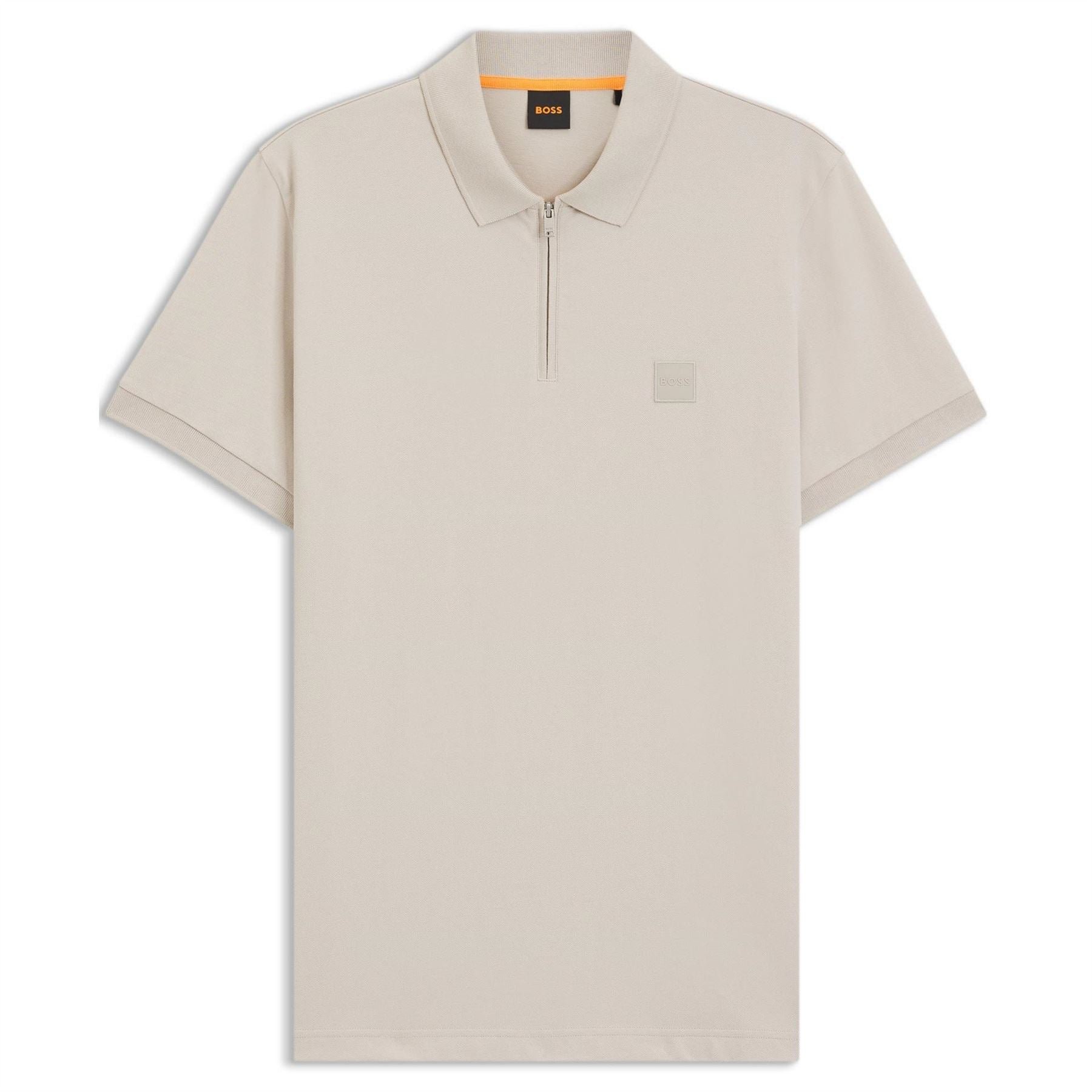 Boss BOSS ORANGE Passerzip Short Sleeve Polo Shirt with Logo Detail
