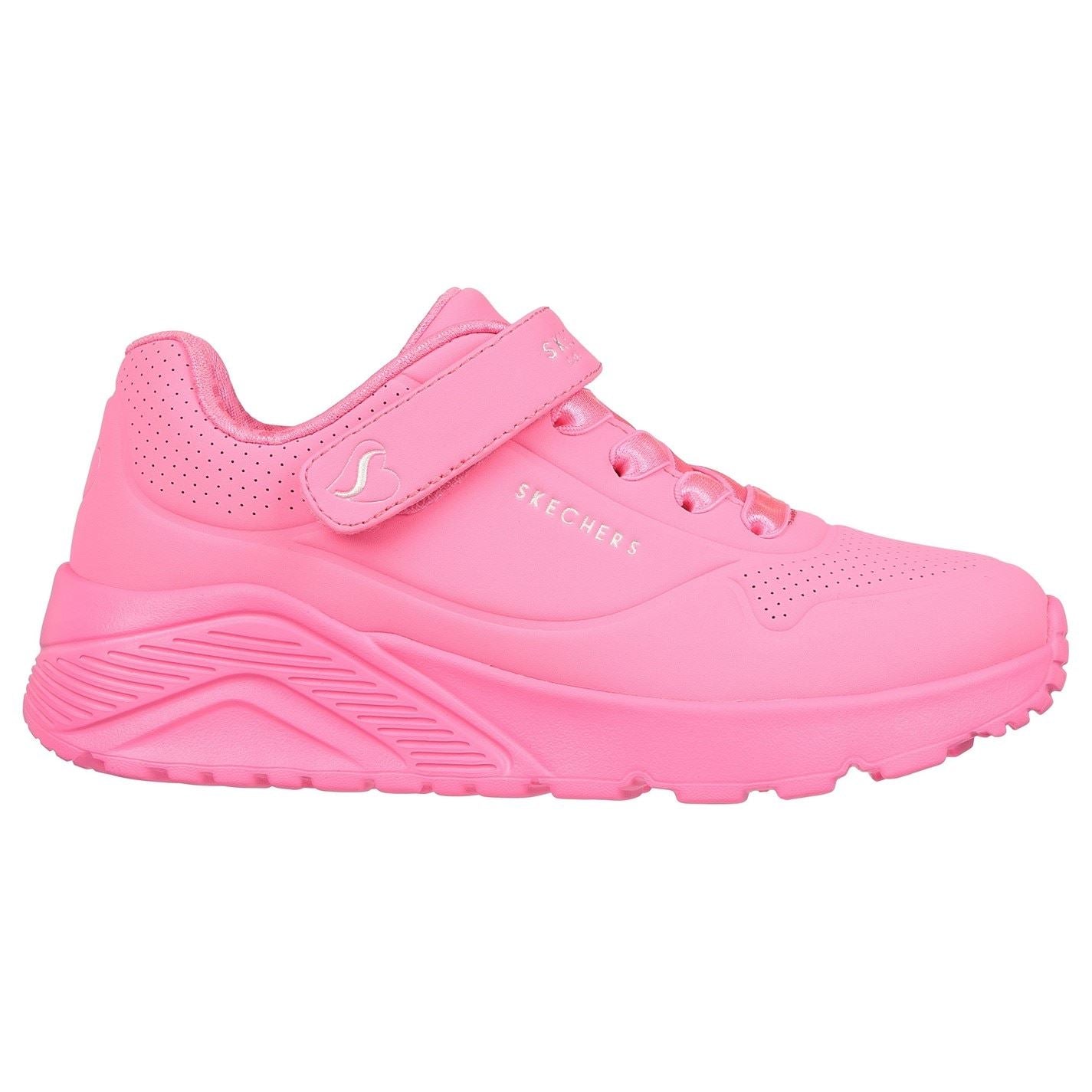 Skechers Duraleather W Metallic Heel Lace Up Low Top Trainers Girls