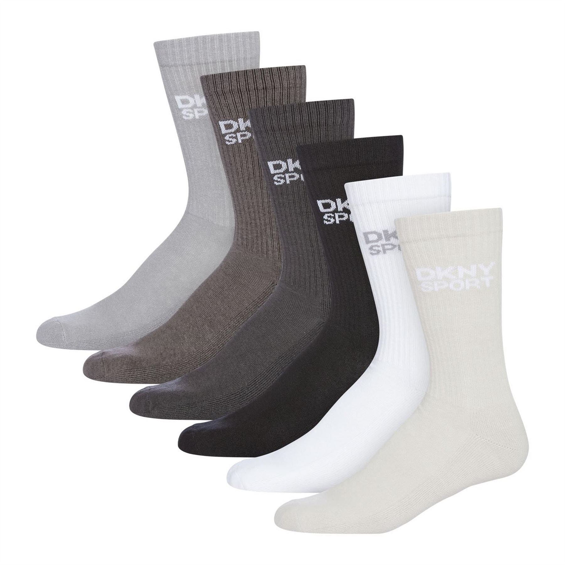 DKNY Mens 6 Pack Sports Socks Radde