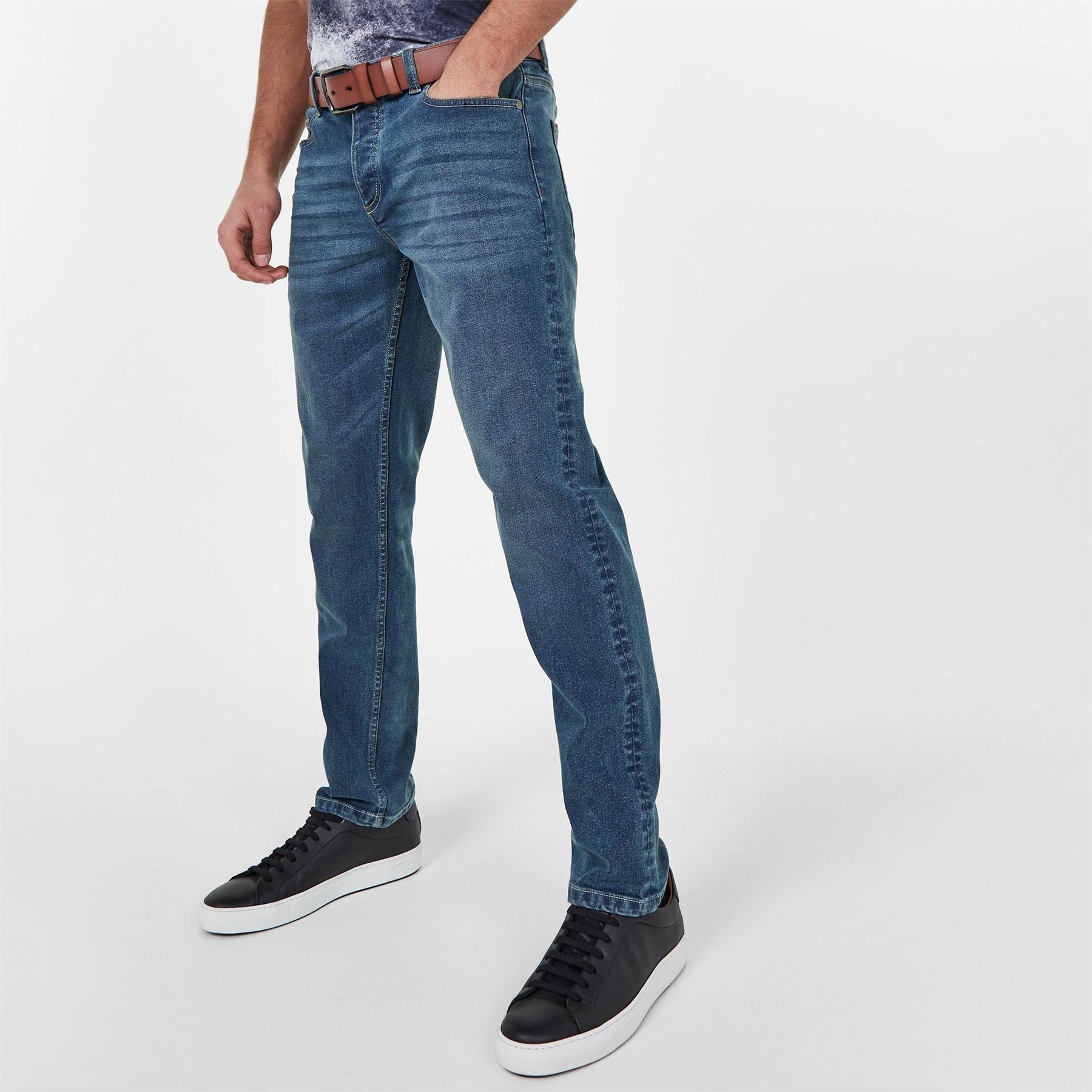 Firetrap Mens Belted Jeans