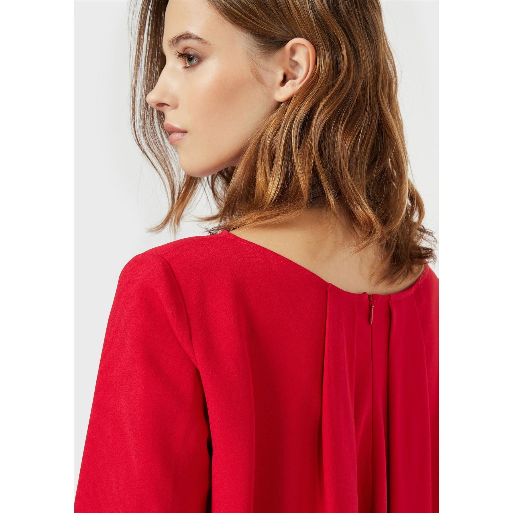 Emporio Armani Relaxed Fit Long Sleeve Boat Neck Blouse