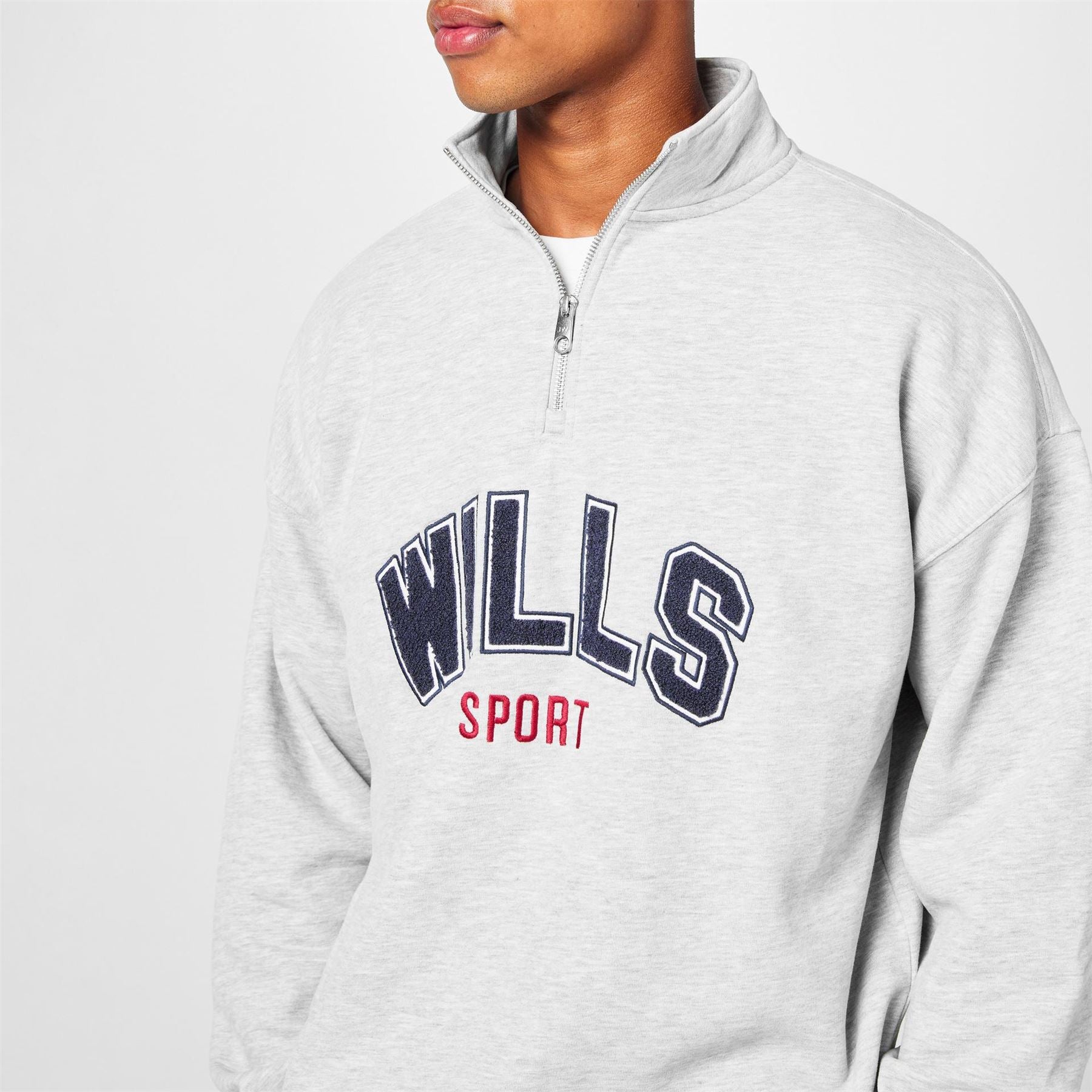 Jack Wills Graphic Zip Neck Regular Fit Sweatshirt