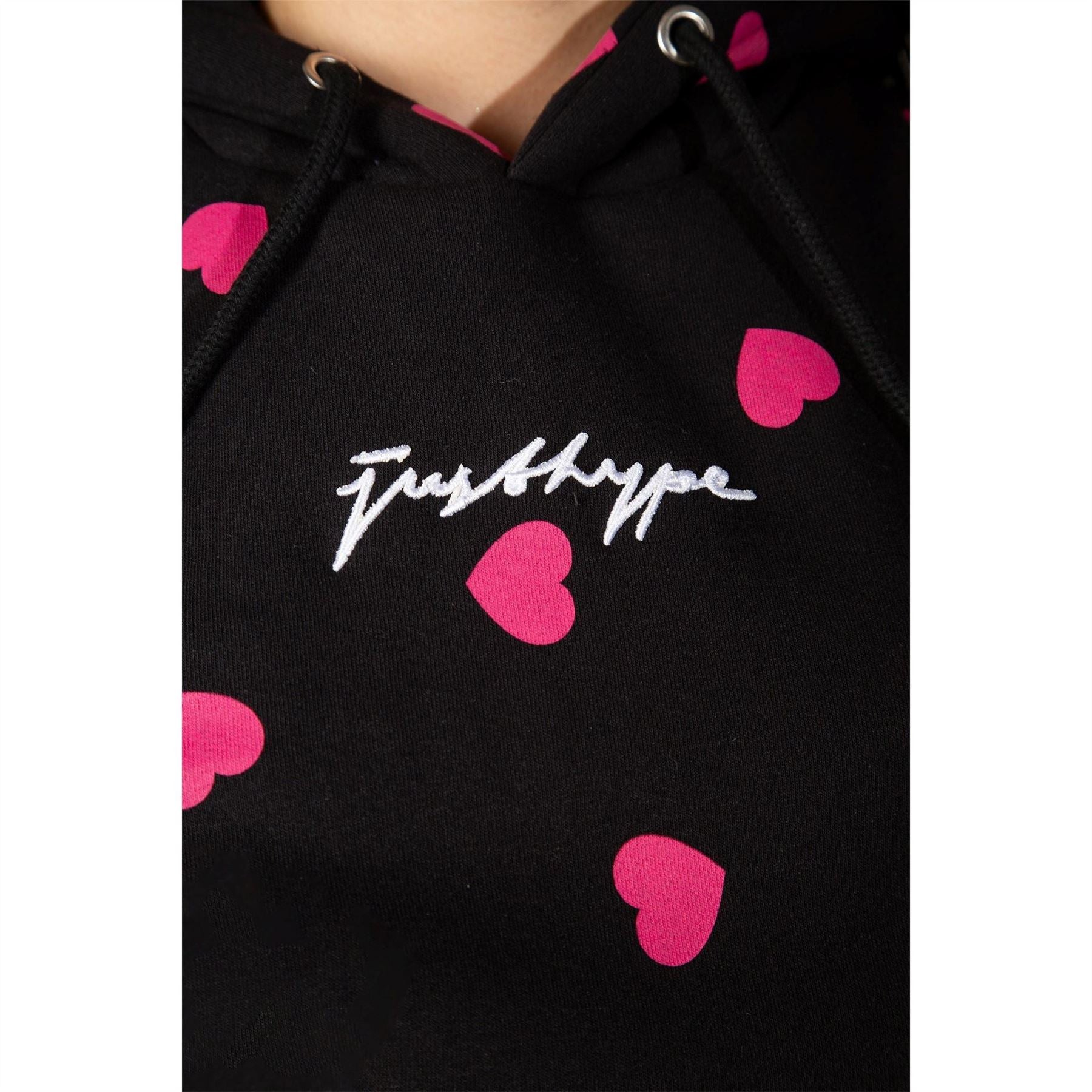 Hype Hooded Heart Print Sweatshirt