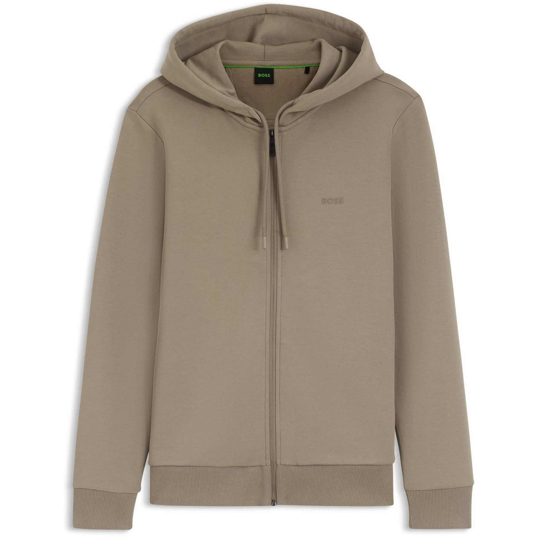 Boss BOSS GREEN Full Zip Hoodie with Adjustable Drawstring Hood   Streamlined Design