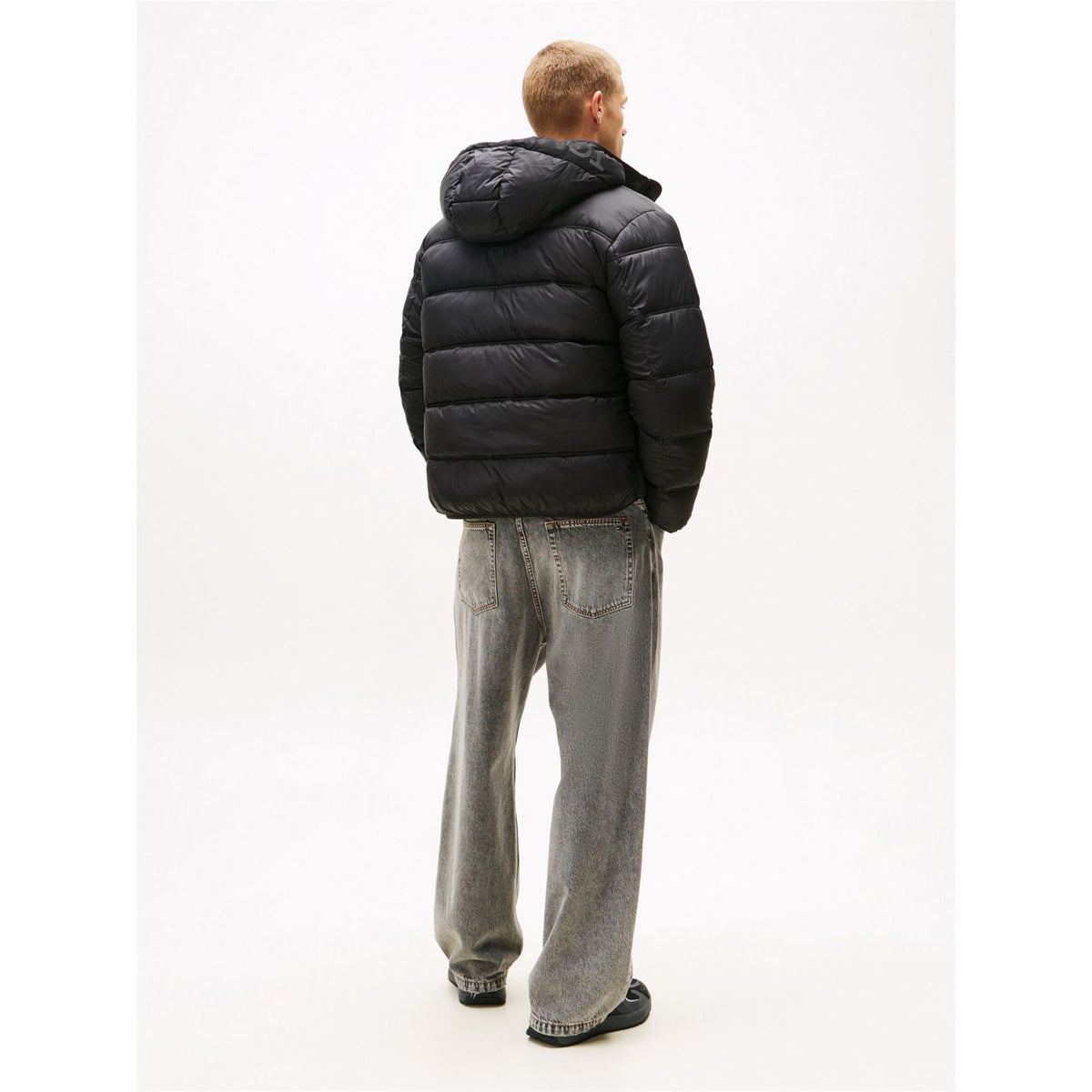 Tommy Jeans Logo Hooded Full Zip Short Puffer Jacket