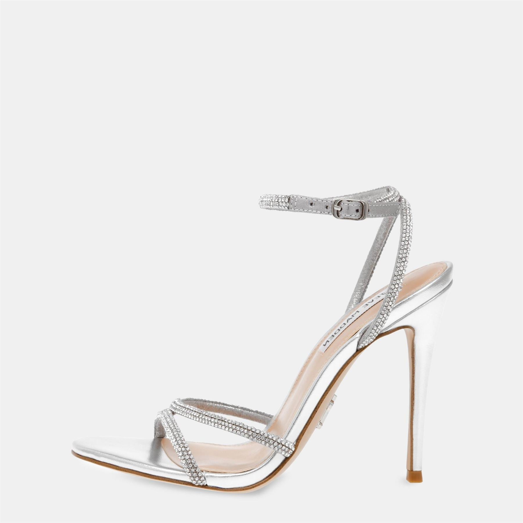 Steve Madden Metallic Open Toe Stiletto Heel Sandals