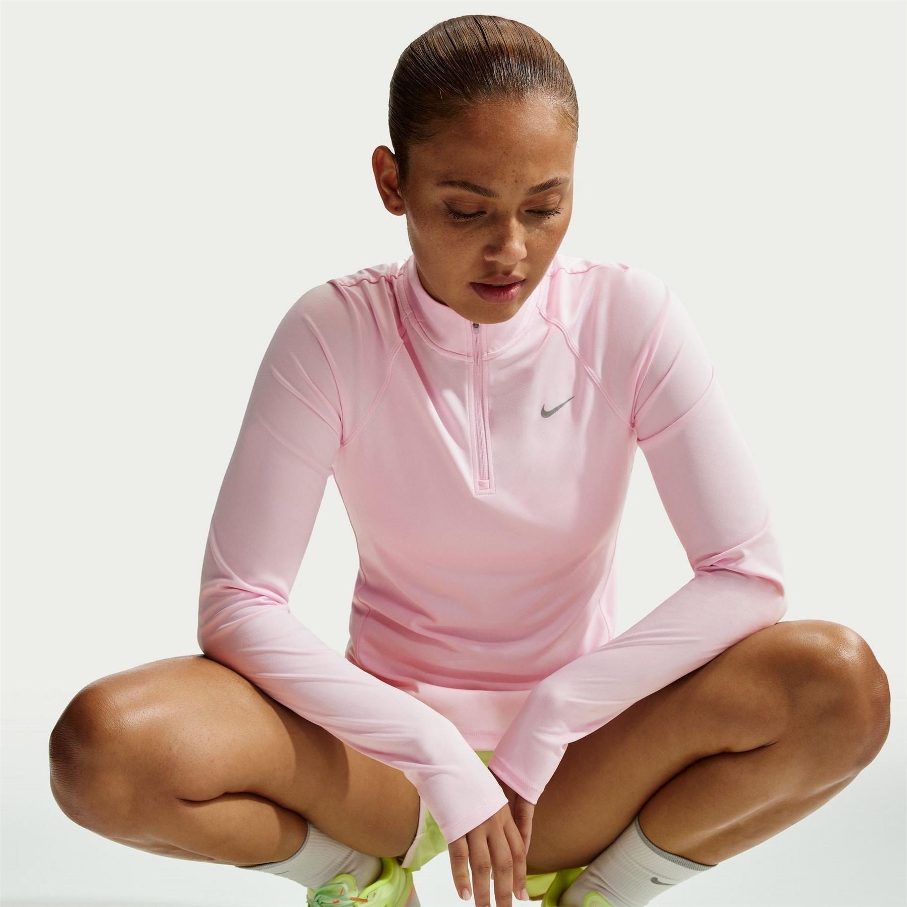 Nike Womens Pacer Long Sleeve 1 2 Zip Running Top