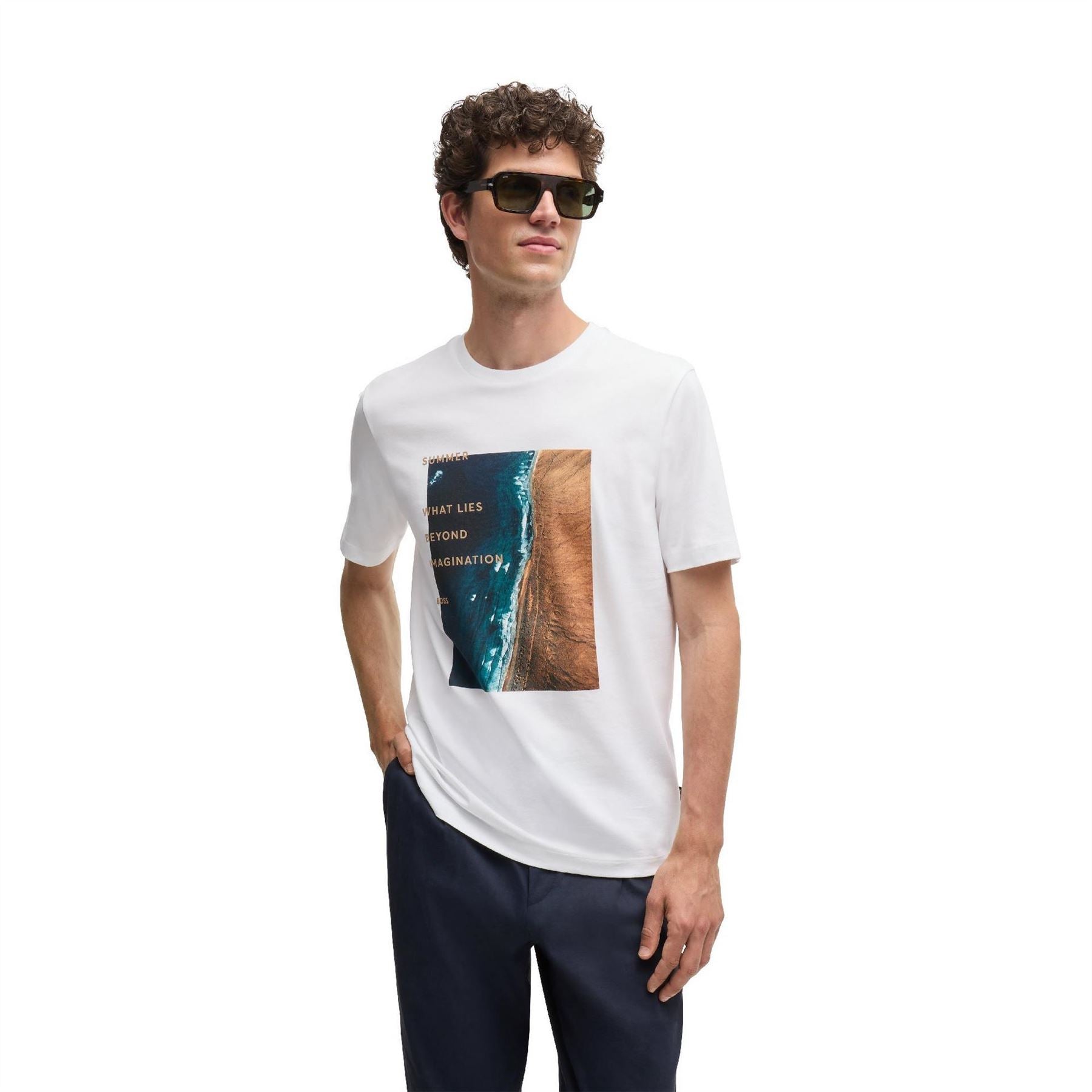 Boss Text Graphic Crew Neck Short Sleeve Jersey T-Shirt