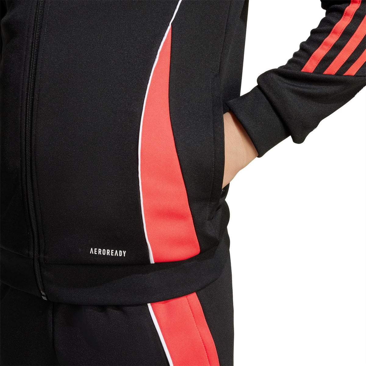 adidas Messi Three Stripes Full Zipper Ribbed Cuff Track Jacket