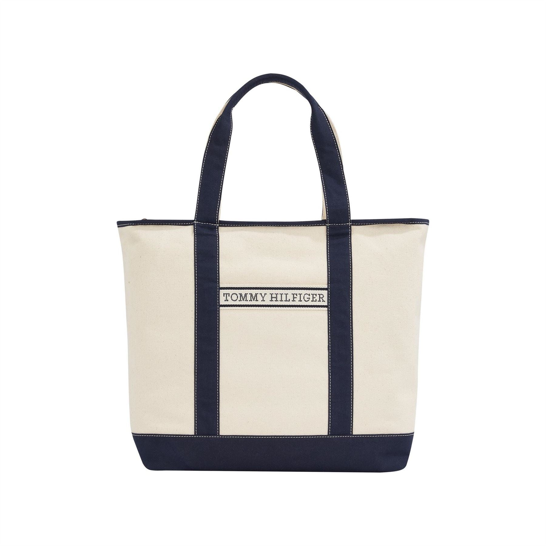 Tommy Hilfiger Summer Canvasas Color Block Tote with Logo