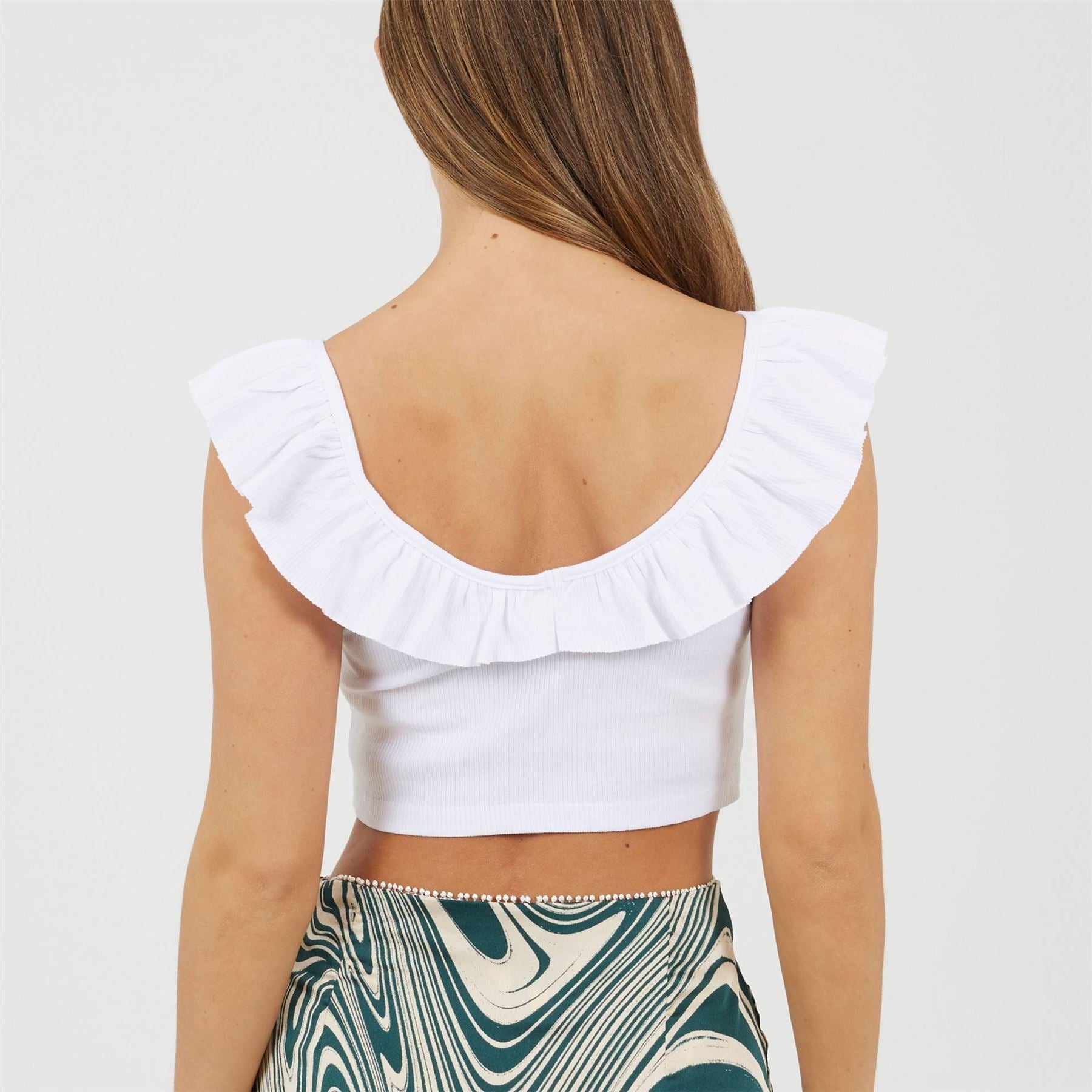 Brave Soul Womens Frill Vest With Gathered Front