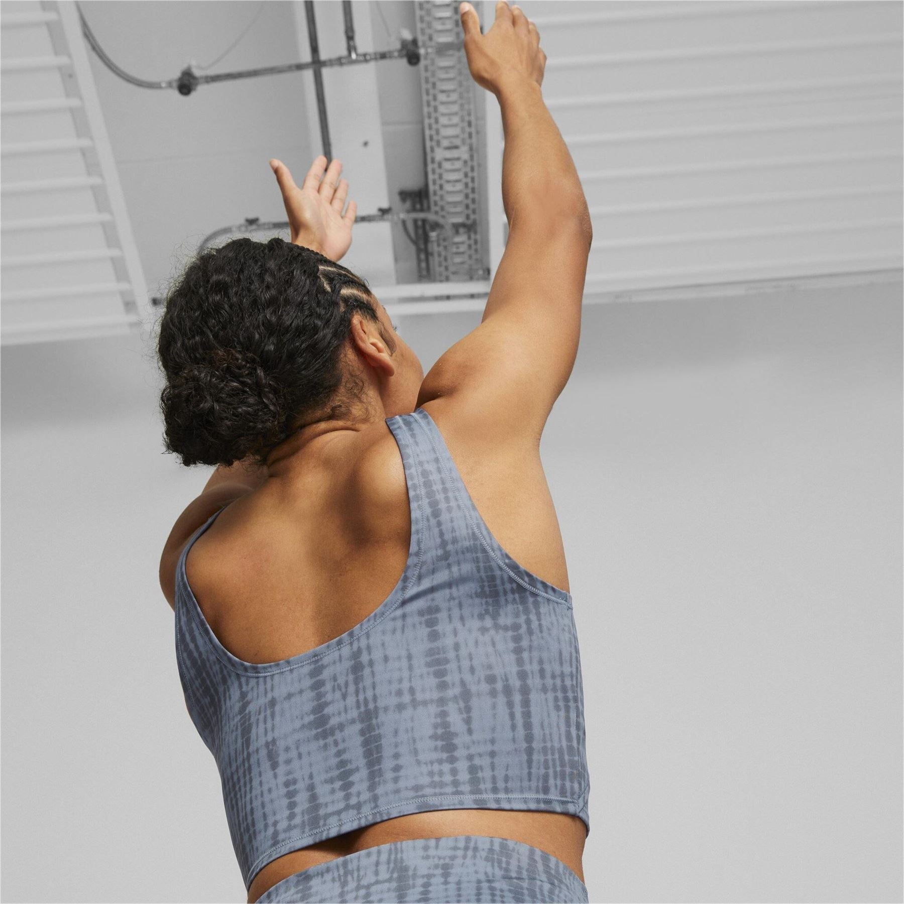 Puma Studio All Over Print Cropped Low Impact Sports Bra