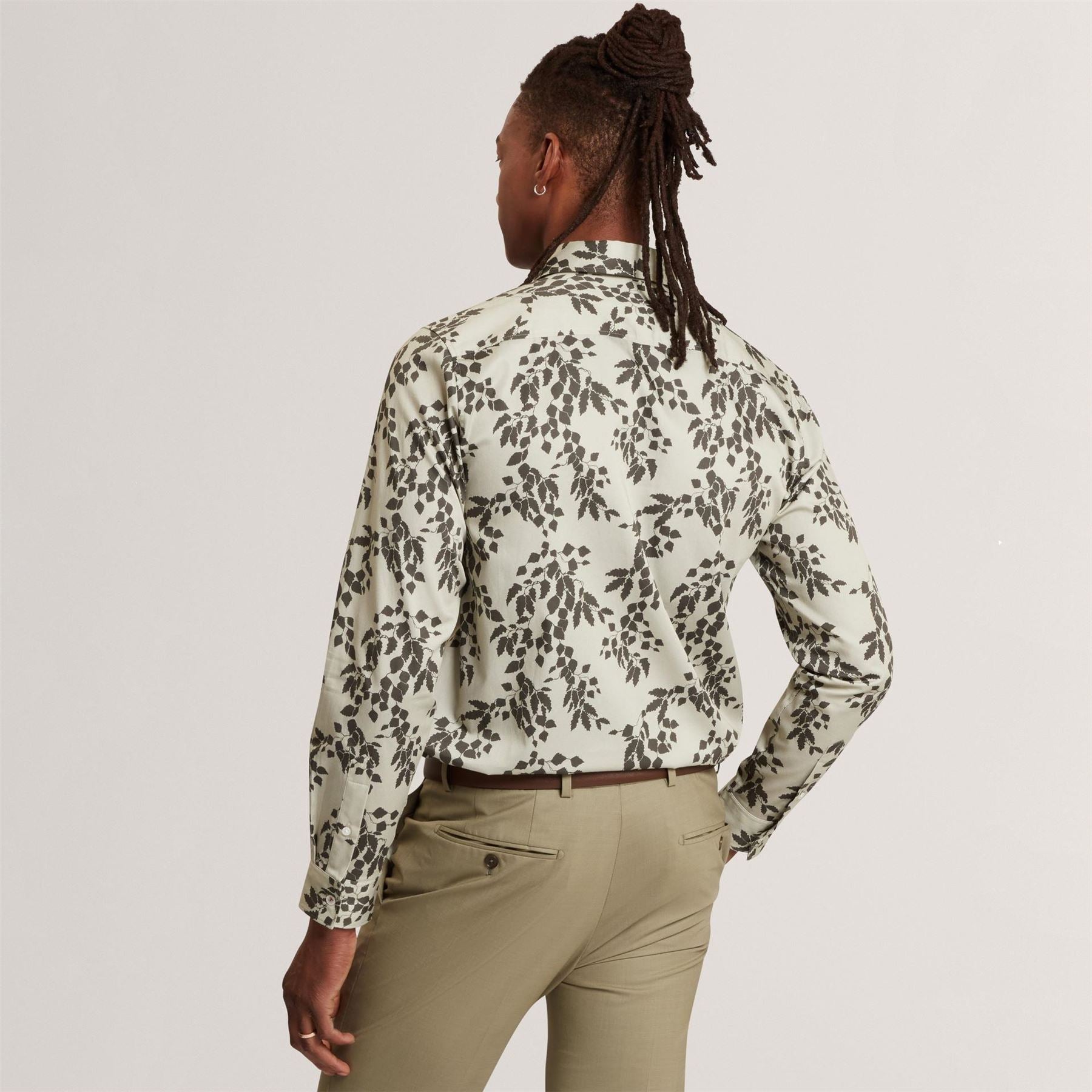 Ted Baker Foliage Print Cotton Long Sleeve Shirt