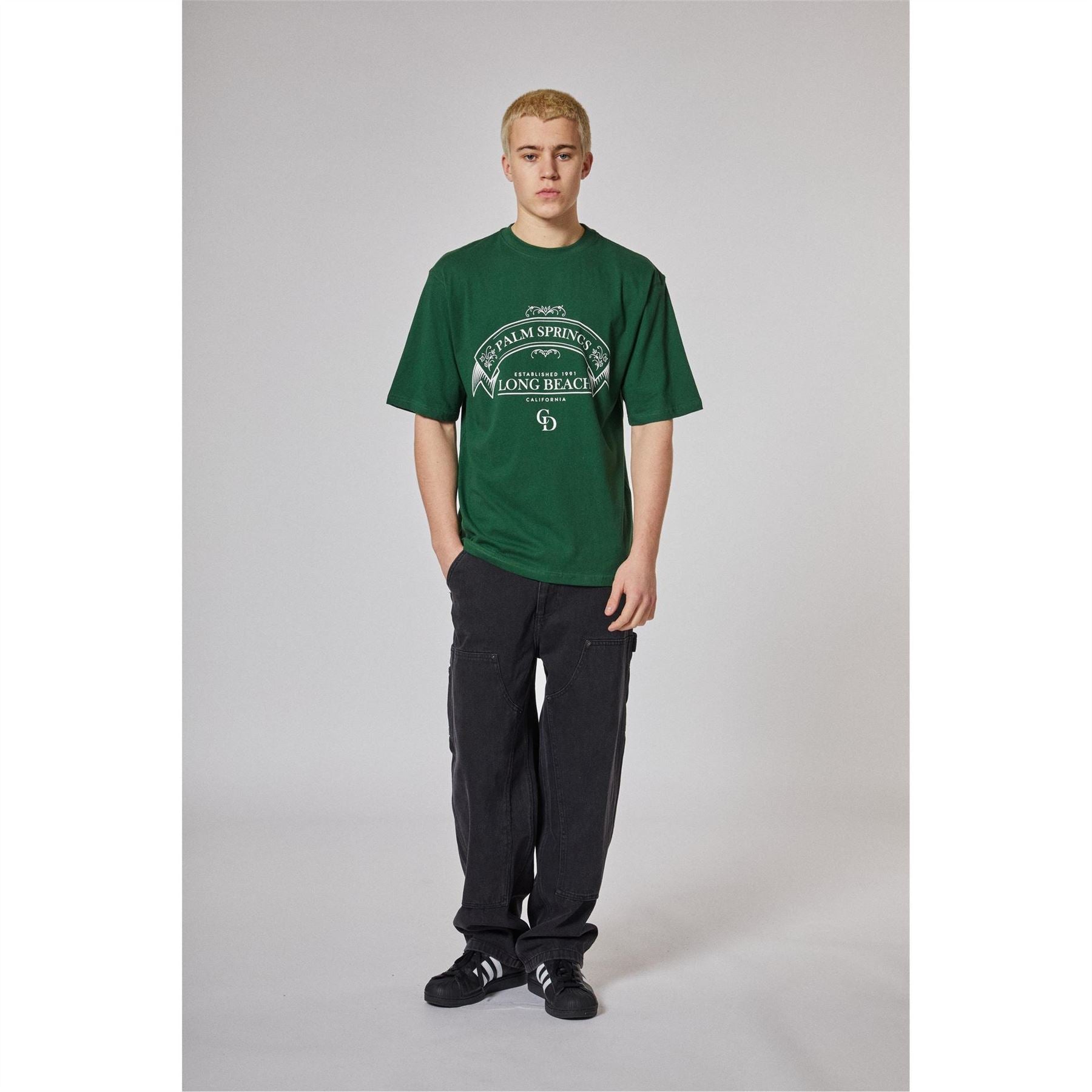 Criminal Damage Oversize Fit Lettering Crew Neck T-Shirt