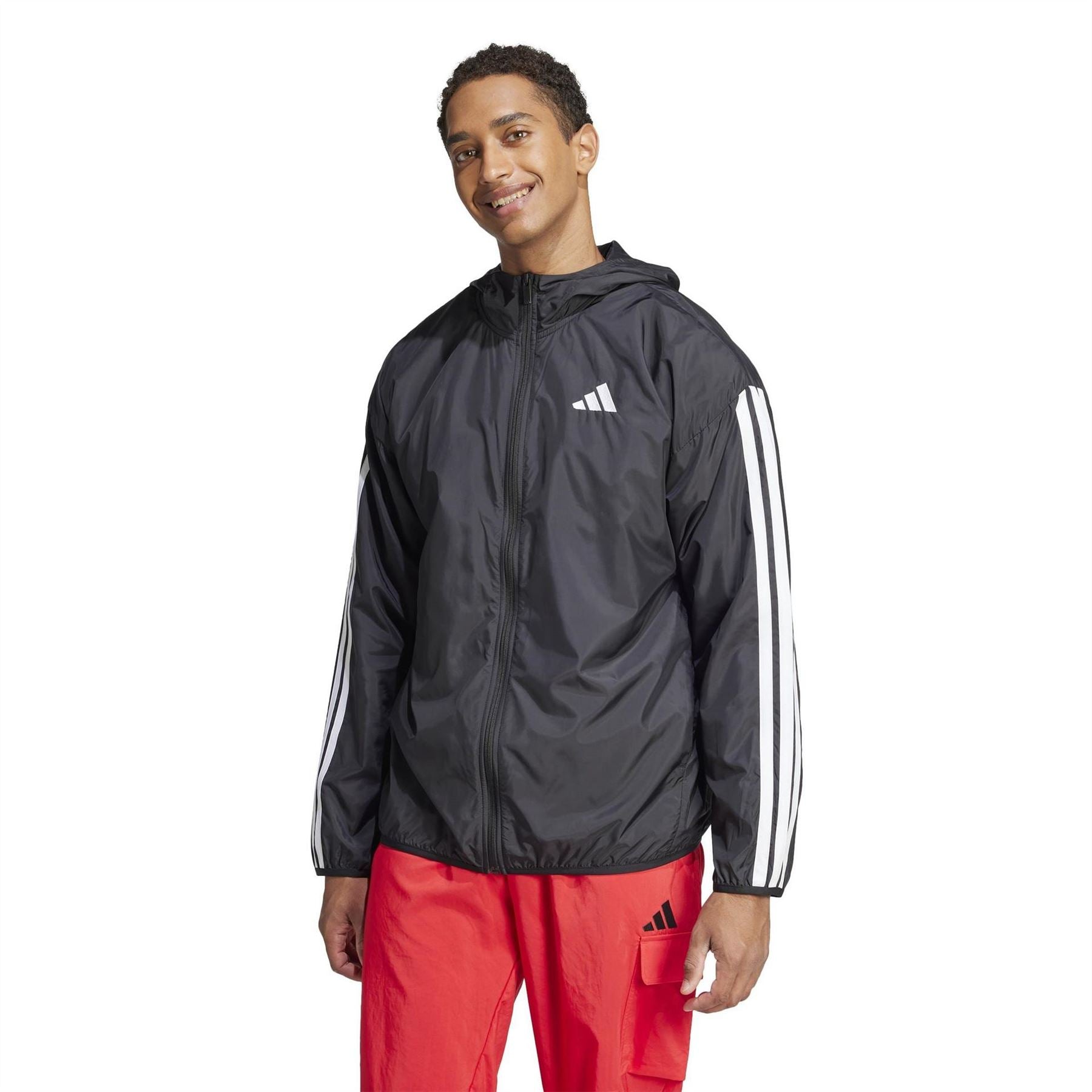 adidas Essentials Stripes Lightweight Mesh Lined Windbreaker