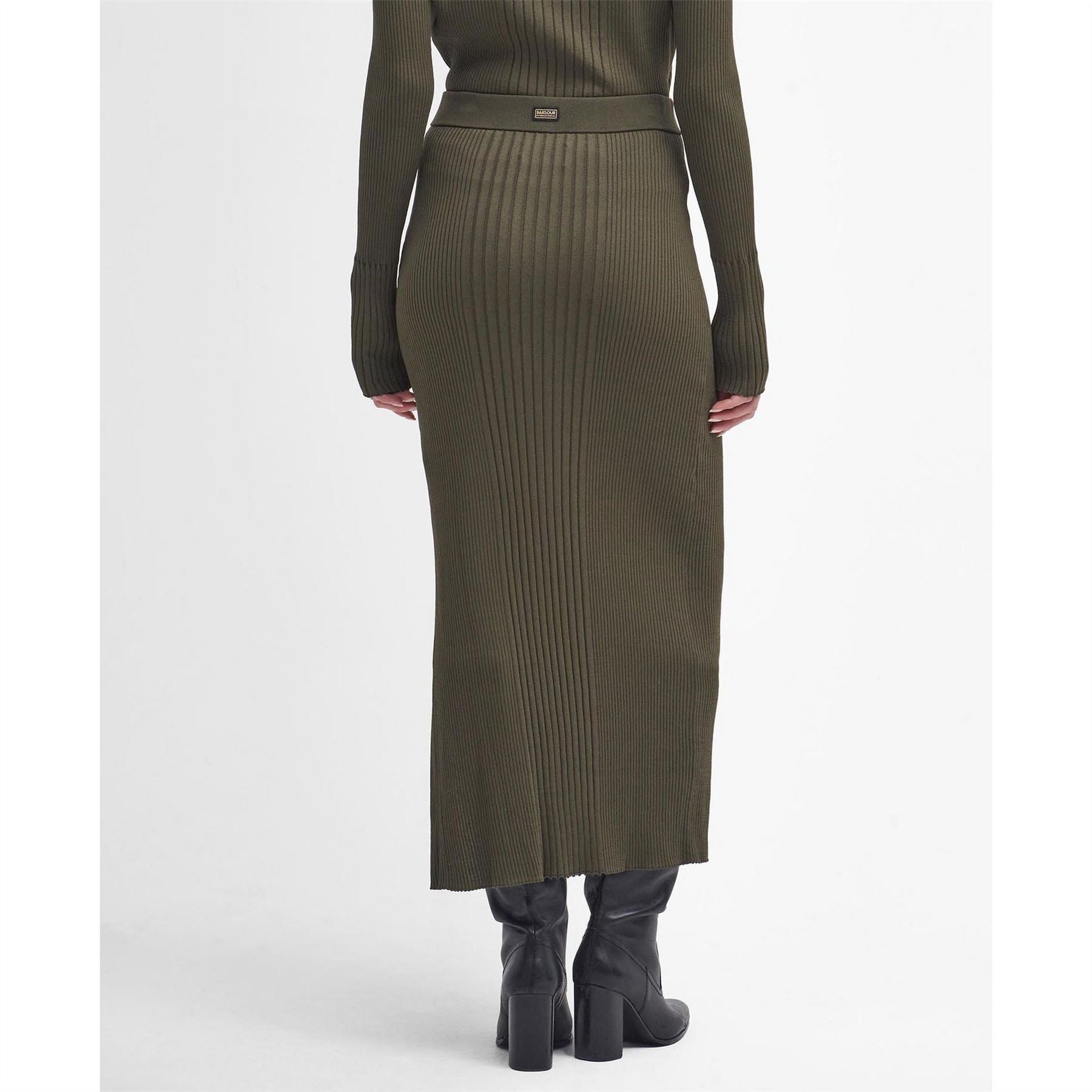 Barbour International Knitted Midi Skirt