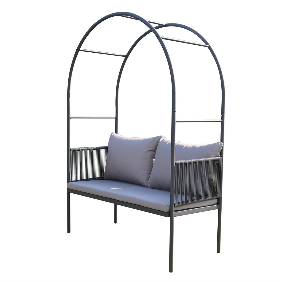 Linea Arched Metal Garden Bench