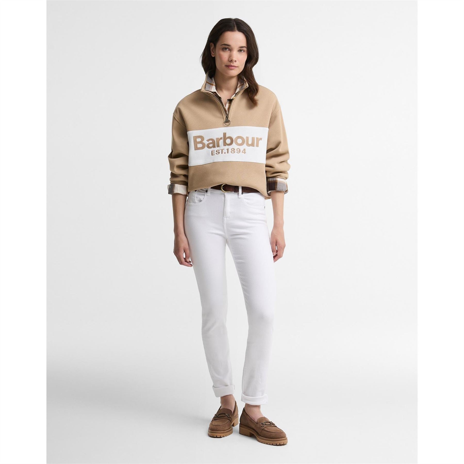 Barbour Zaria 1 2 Zip Cotton Long Sleeve Fleece