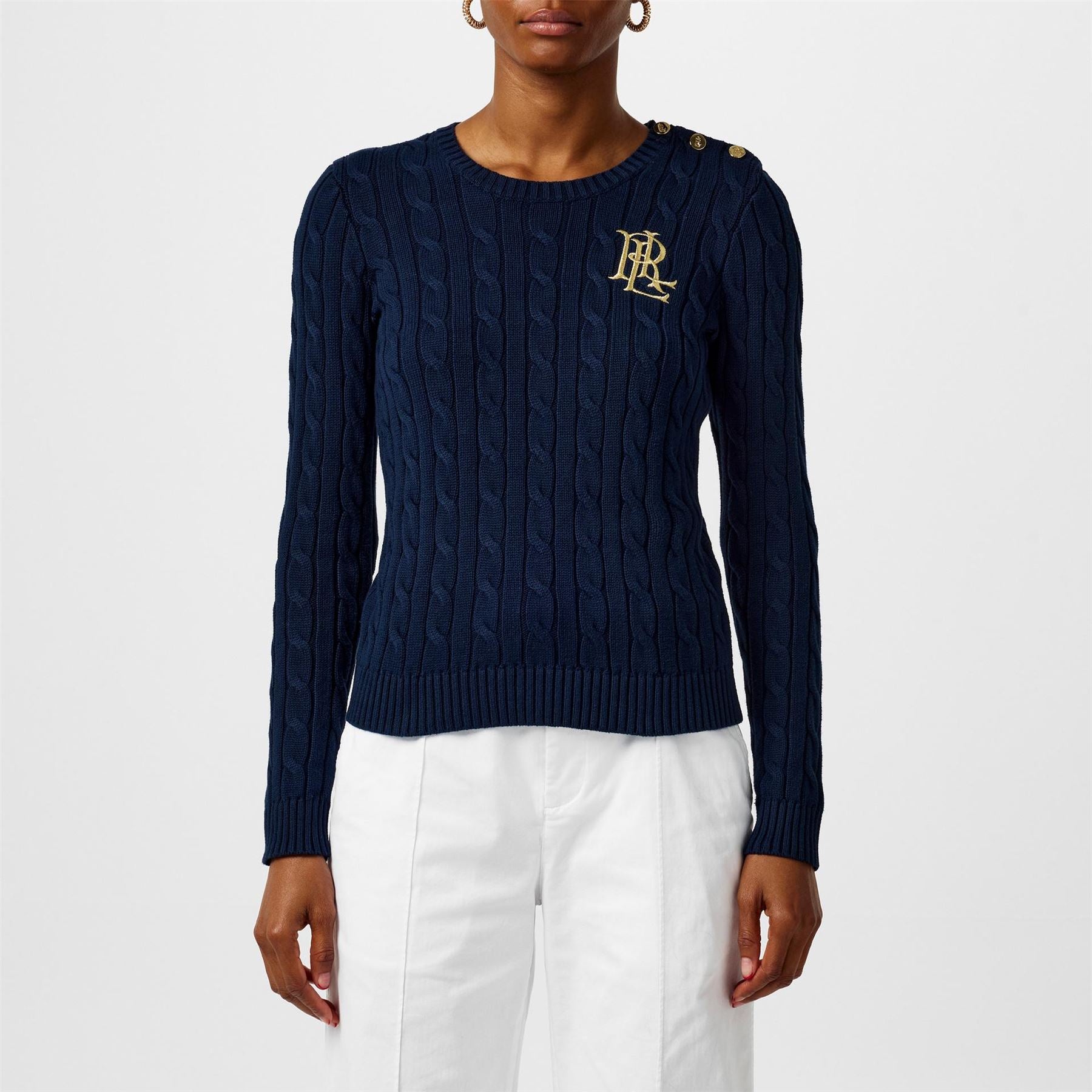 Lauren by Ralph Lauren Trim Cable Knit Jumper