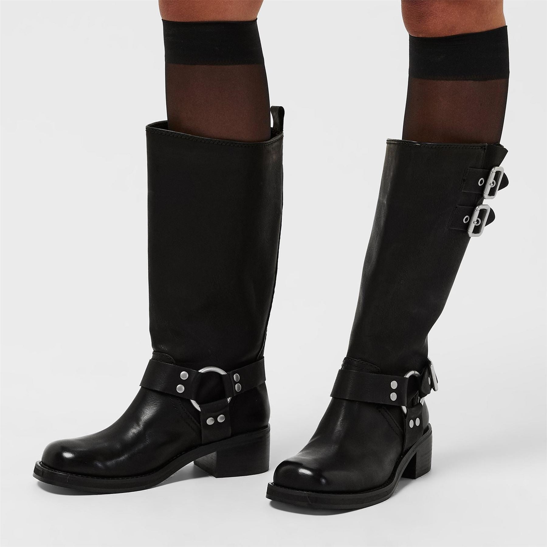 Steve Madden Eastern Motorcycle Boots with Block Heel