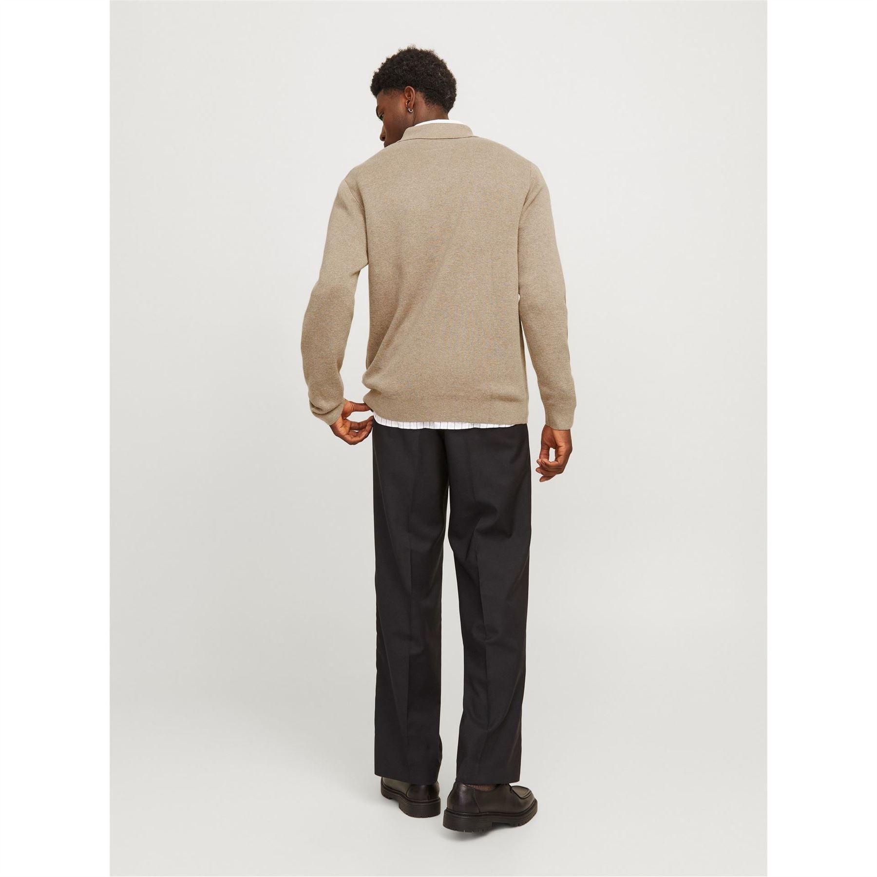Jack and Jones Stitch Knitted Full Zip Fleece Fabric