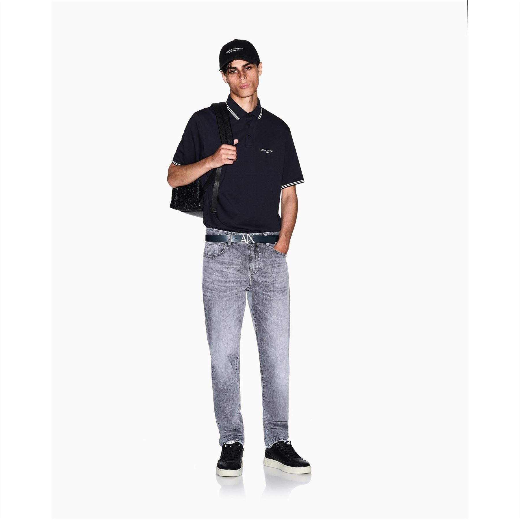 Armani Exchange Exchange Collared Short Sleeve Polo Shirt