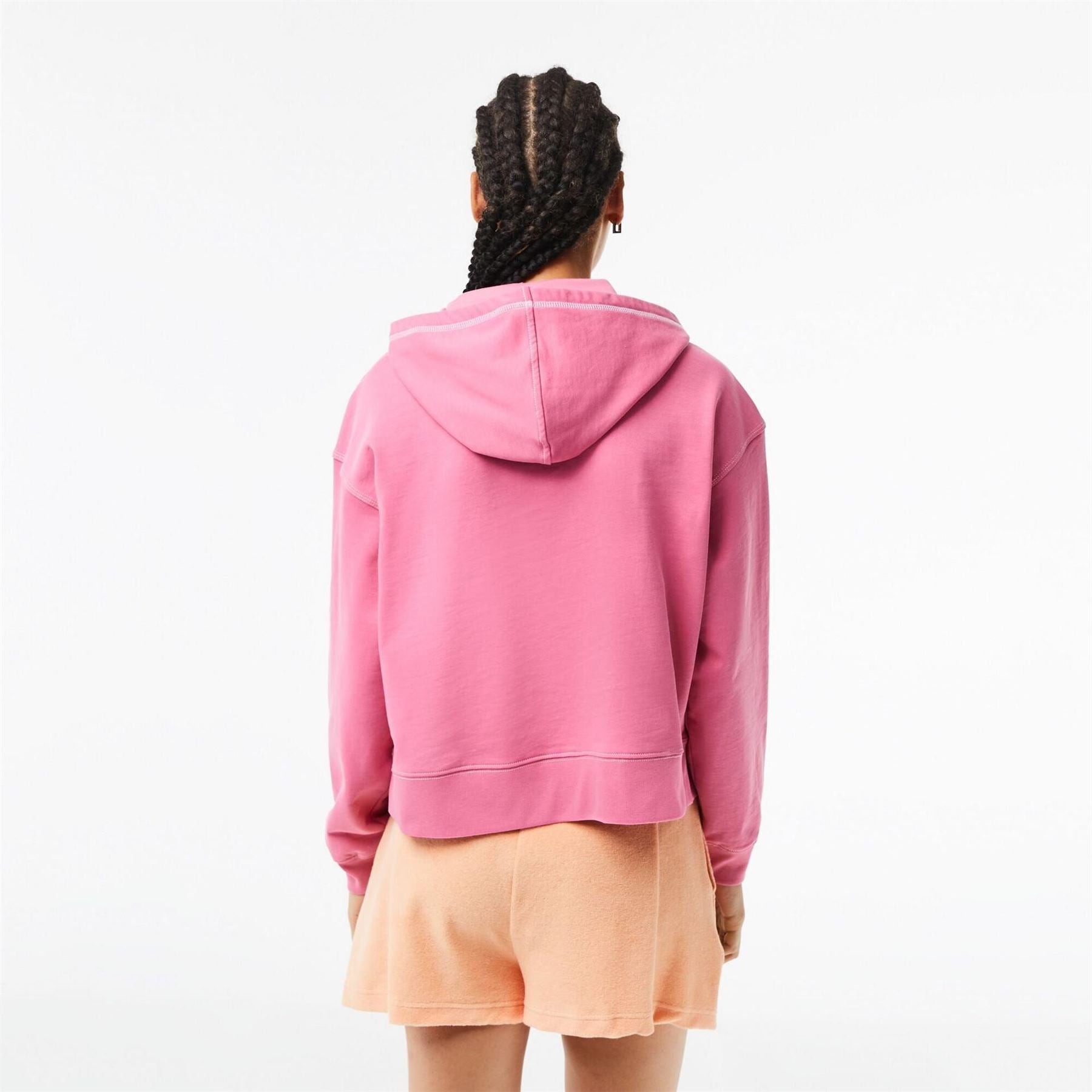 Lacoste Crocodile Print Lettering Relaxed Fit Drop Shoulder Long Sleeve Sweatshirt
