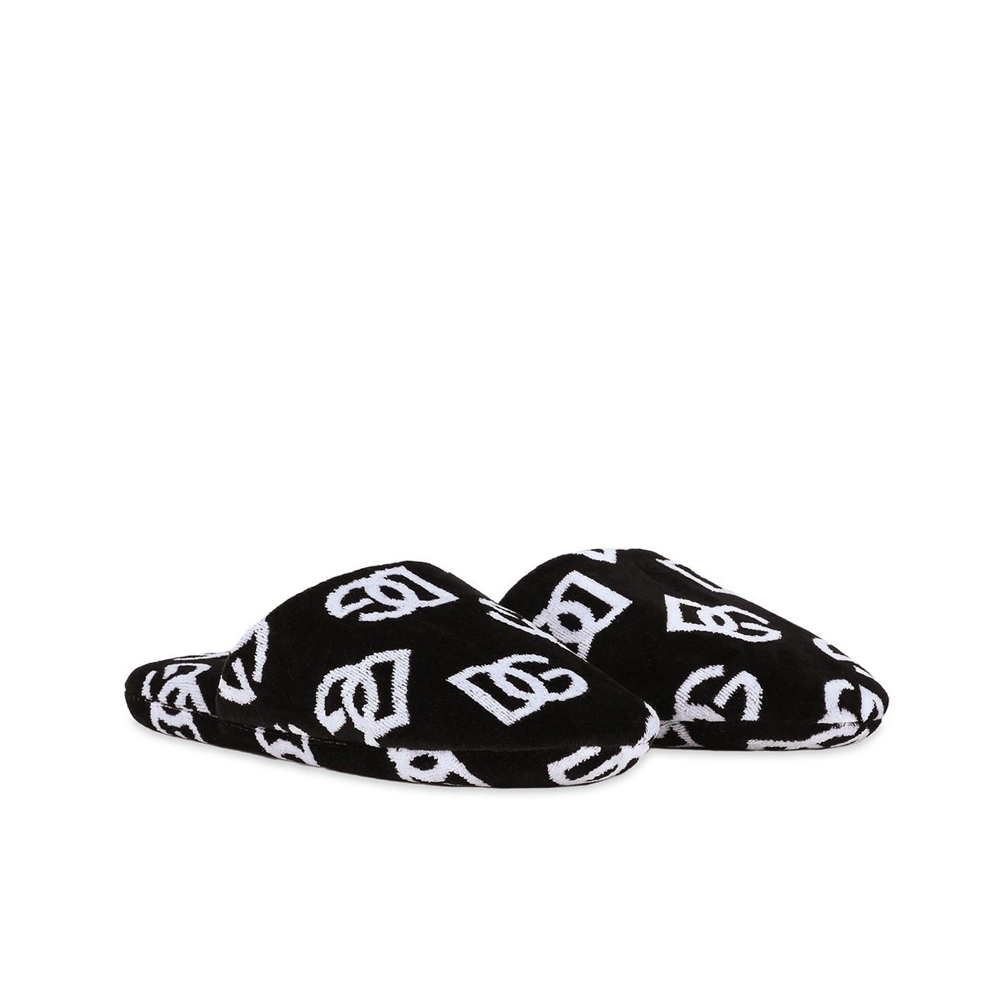 Dolce and Gabbana Casa And Gabbana Jacquard Cotton Terry Slippers