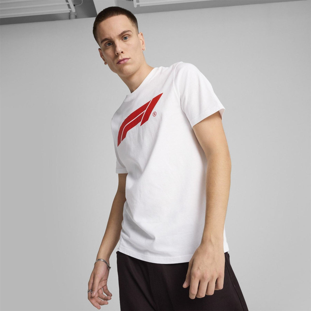Puma Formula One Printed Logo Crew Neck Short Sleeve T-Shirt
