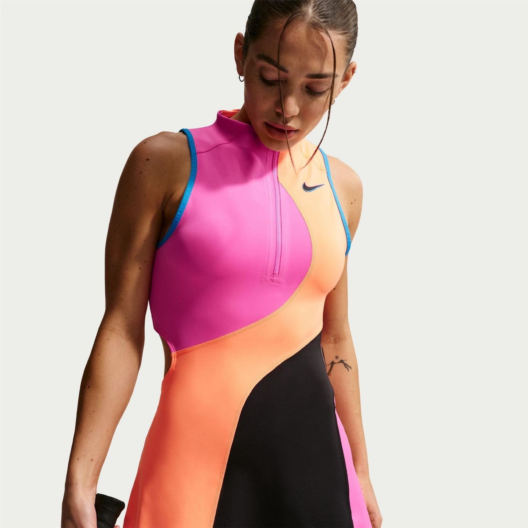 Nike Slam Funnel Neck Sleeveless Mini Dress