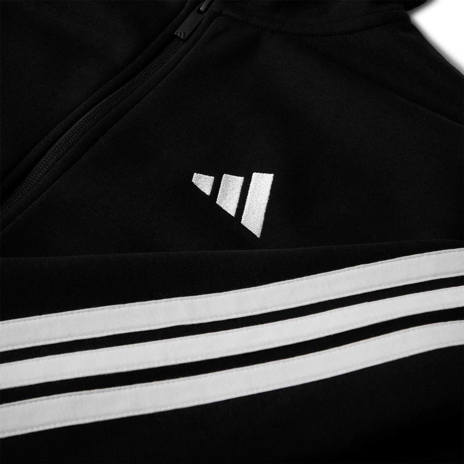 adidas Mens Essentials Fleece 3 Stripes Full Zip Hoodie