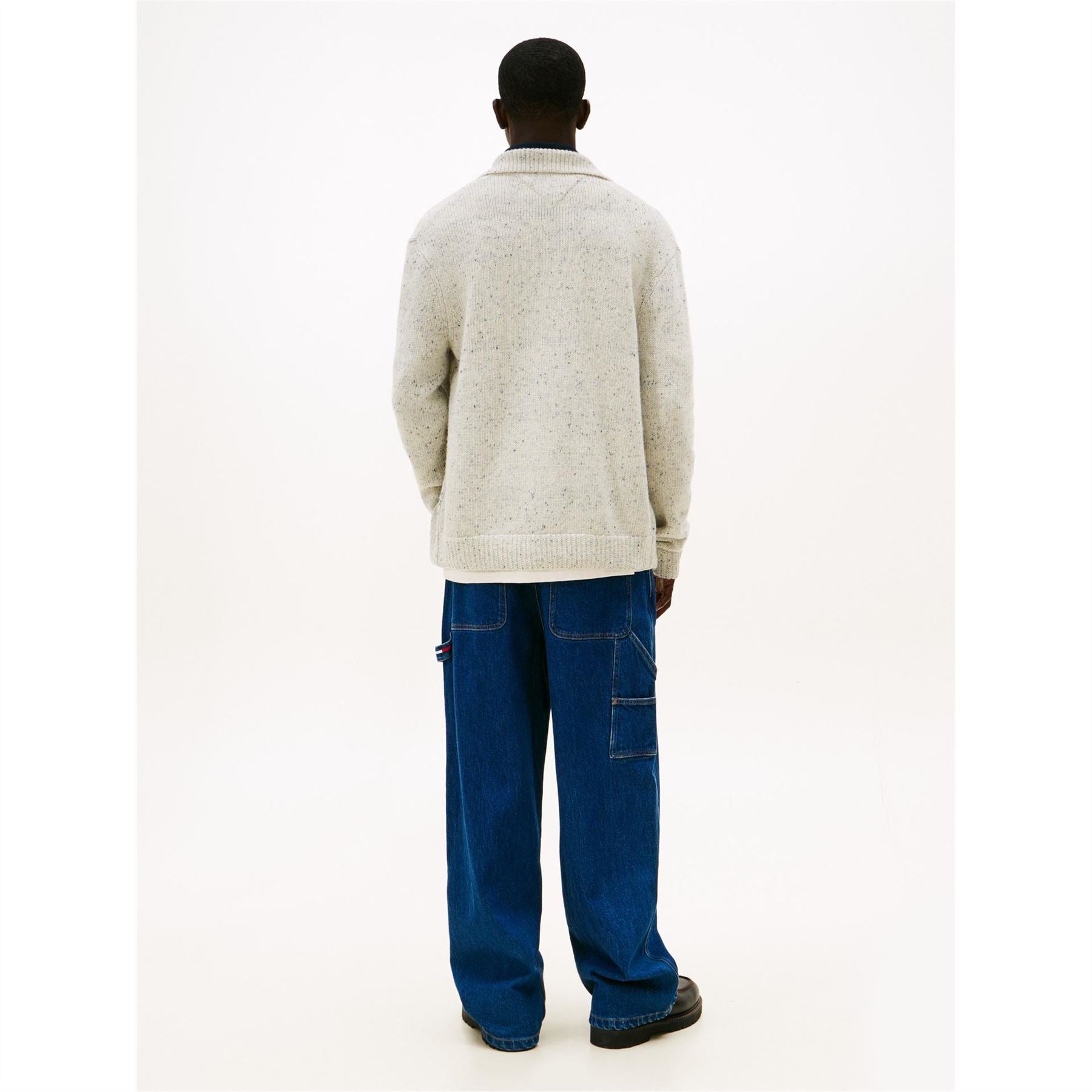 Tommy Jeans Badge Collared Neck Long Sleeve Sweater