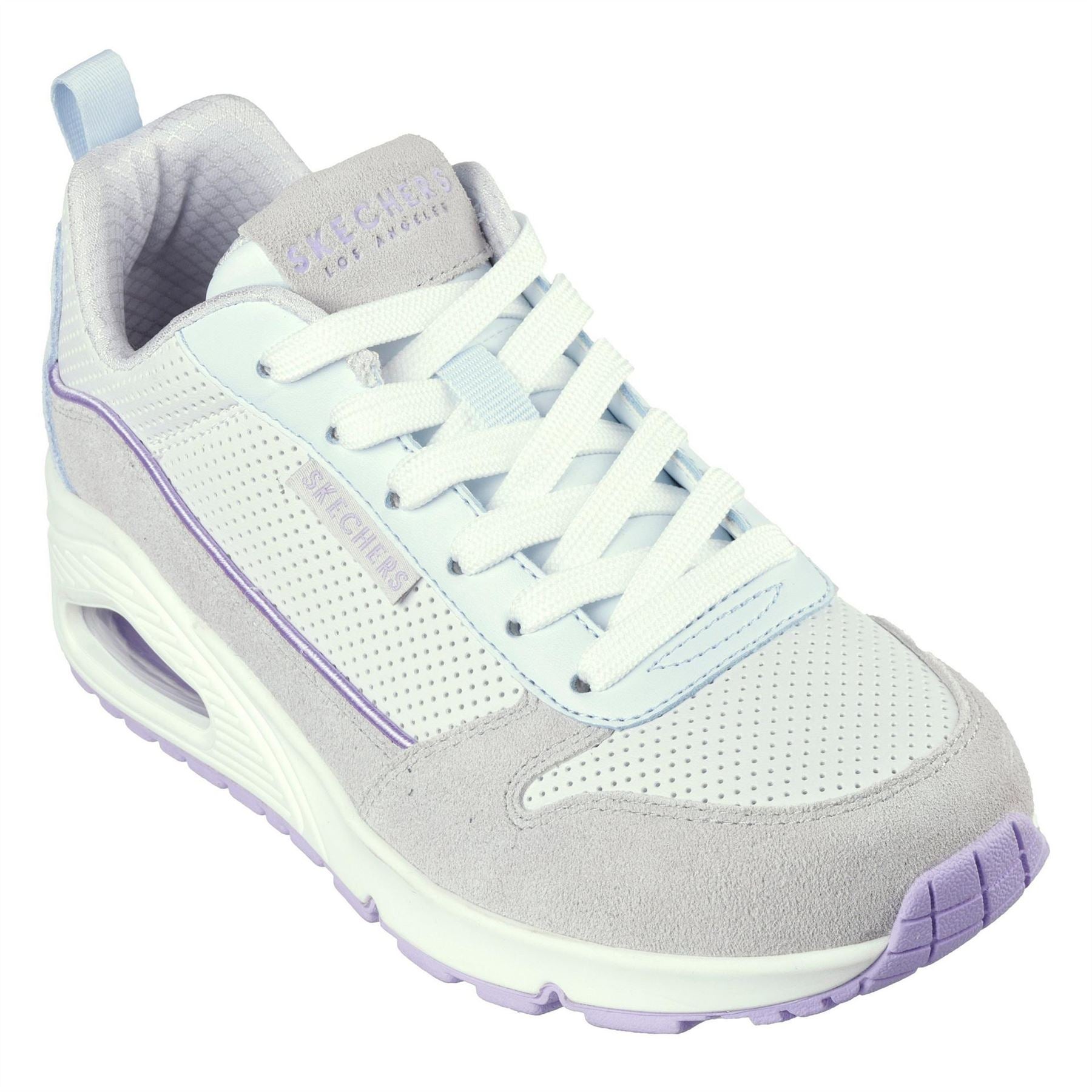 Skechers  And  Perforated Duraleather Lace Low Top Trainers Girls