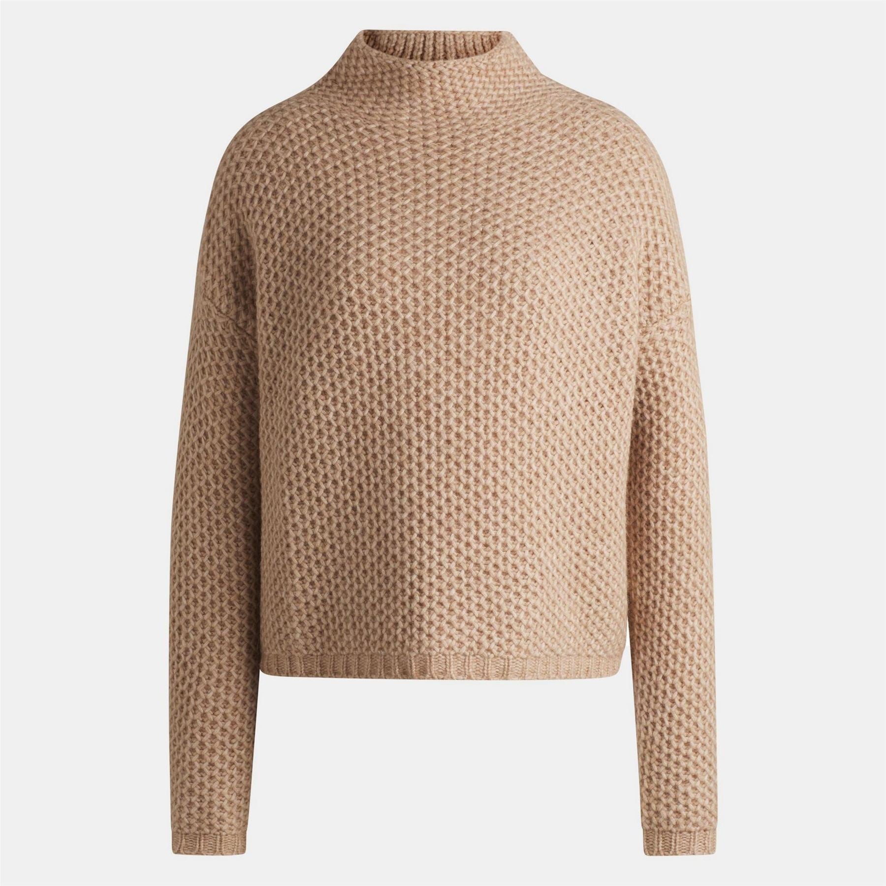 Hugo Mock Neck Long Sleeve Drop Shoulder Sweater