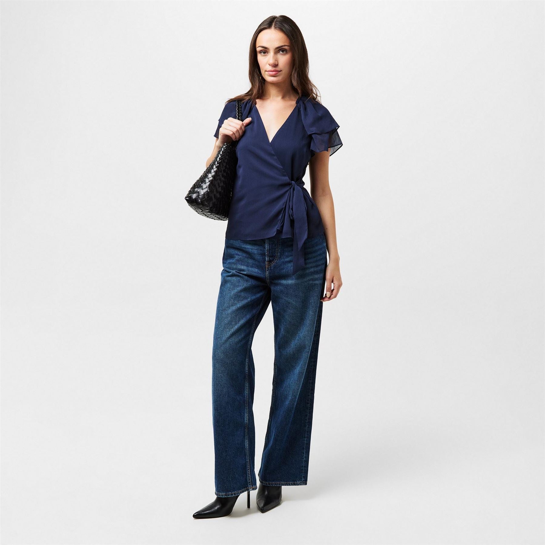 Ted Baker Relaxed Fit Flutter Sleeve Wrap Blouse