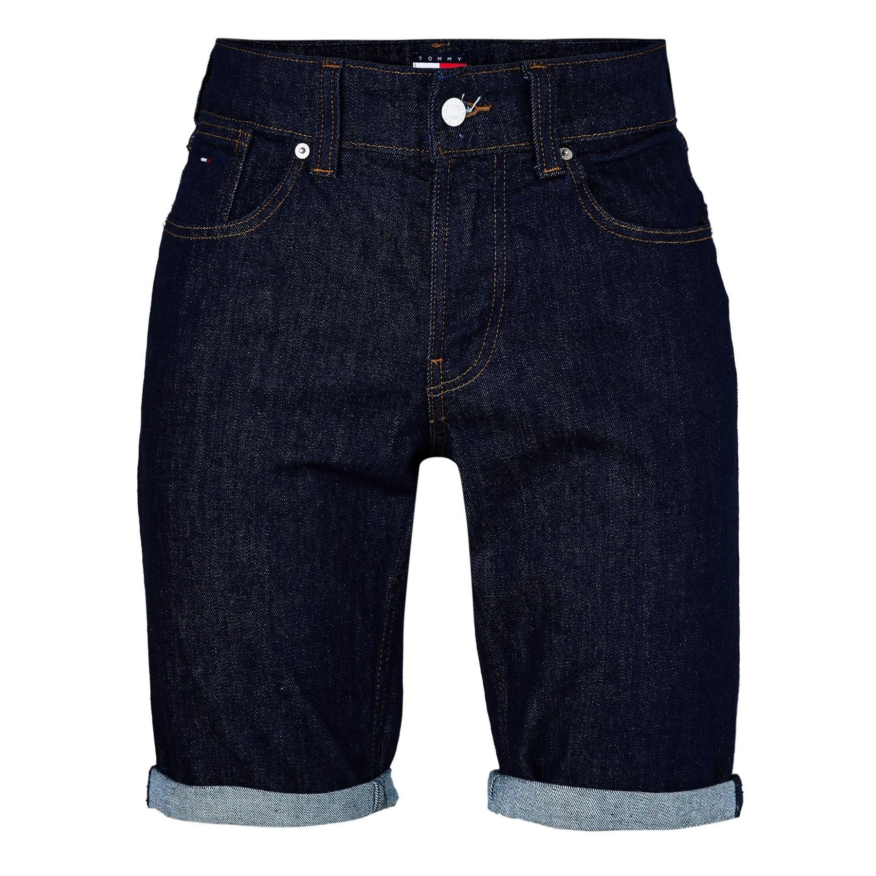 Tommy Jeans Denim Bermuda Shorts Solid Patterned