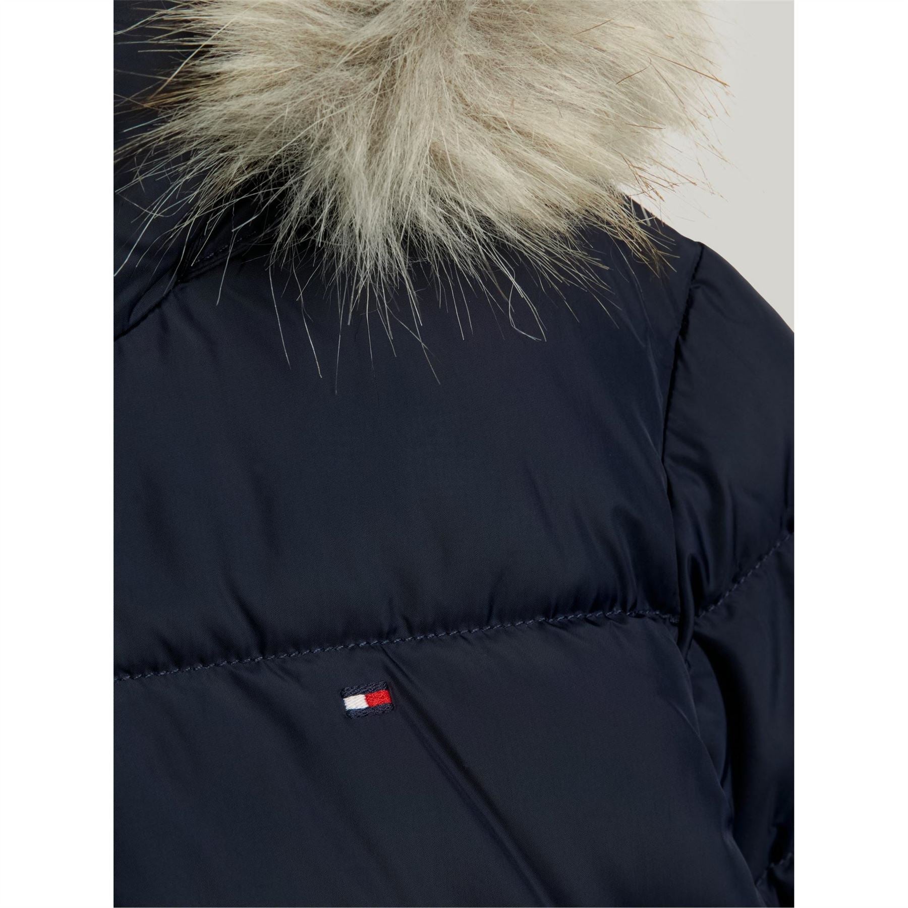 Tommy Hilfiger Faux Fur Hood Short Puffer Jacket