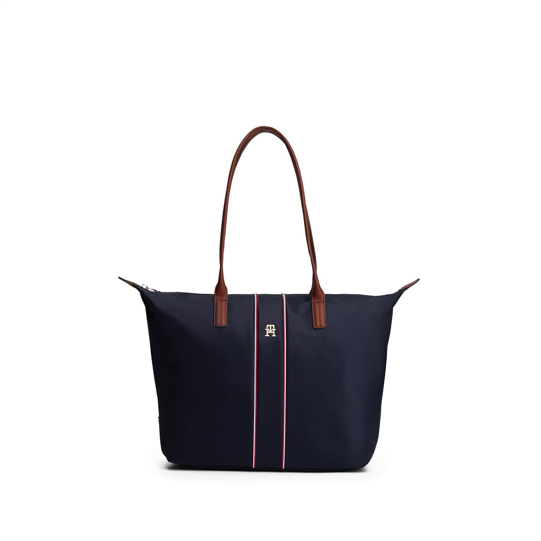 Tommy Hilfiger Popette Trapezoid Shape Tote Bag with Gold Tone Hardware
