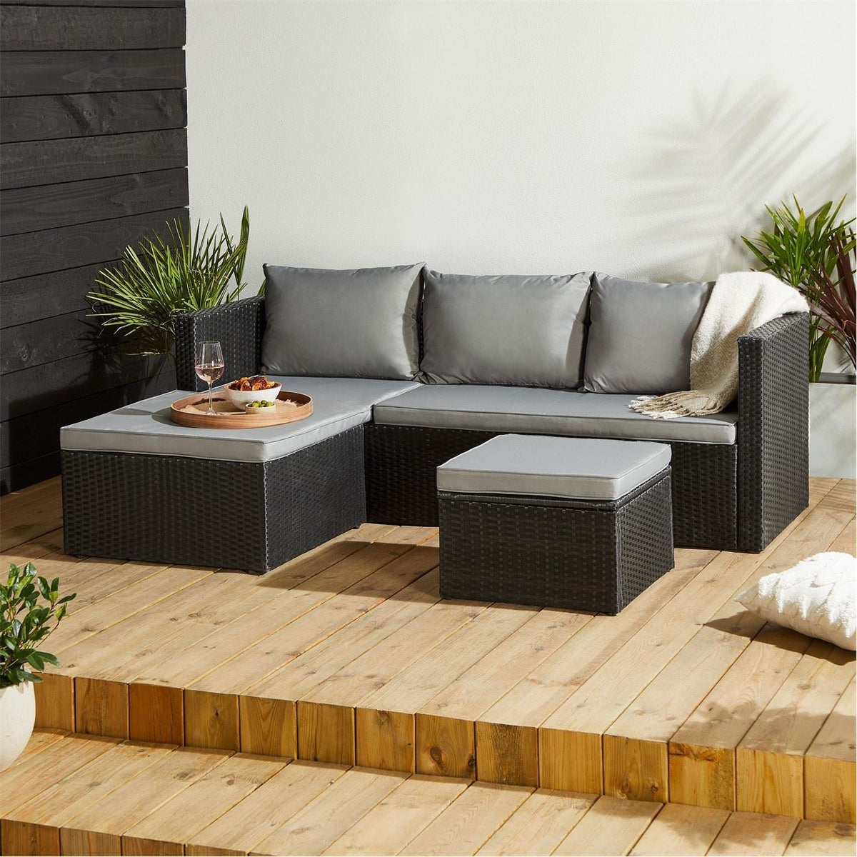 Linea Rattan Corner Sofa Set