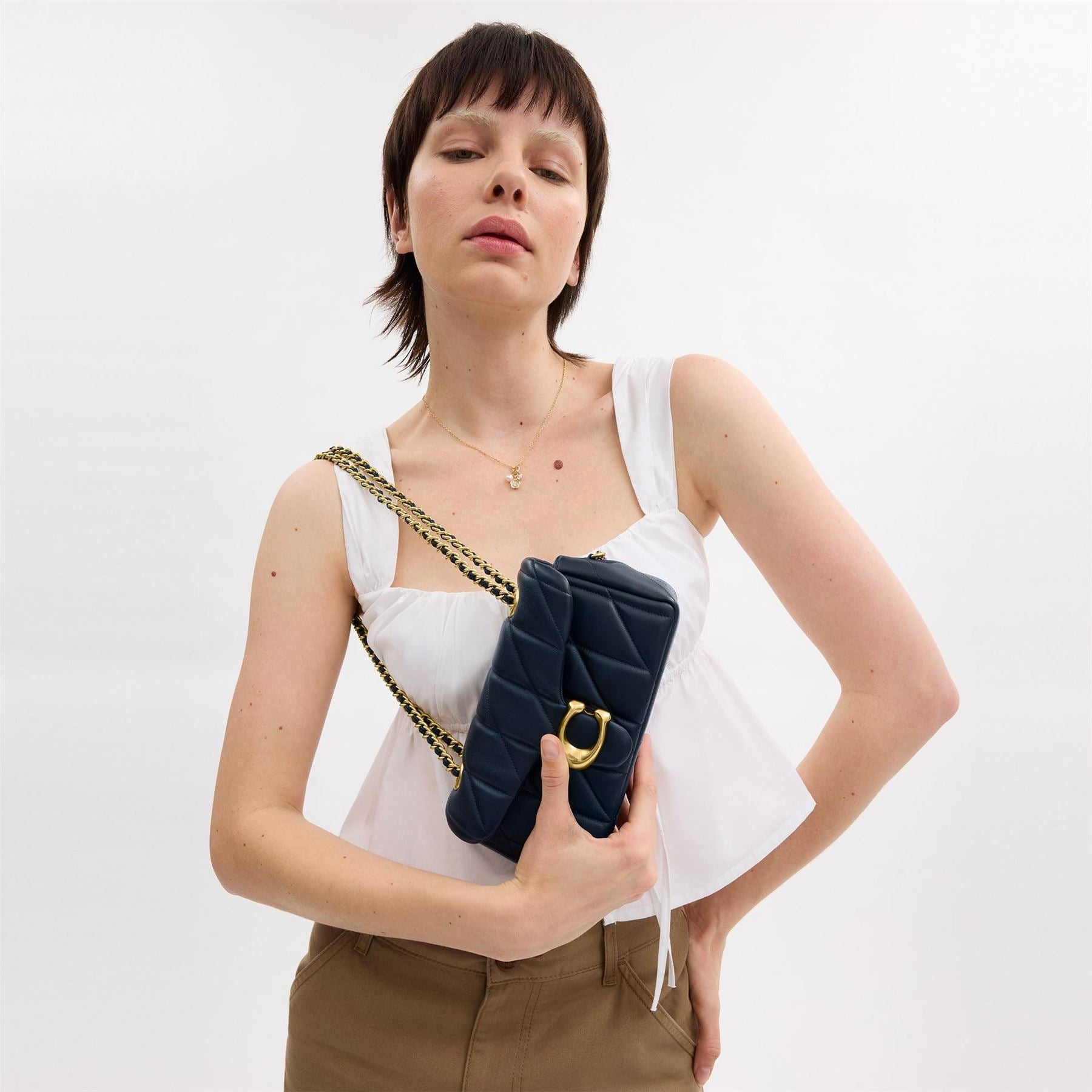Coach Tabby 20 Geometric Patterned Chain Shoulder Bag