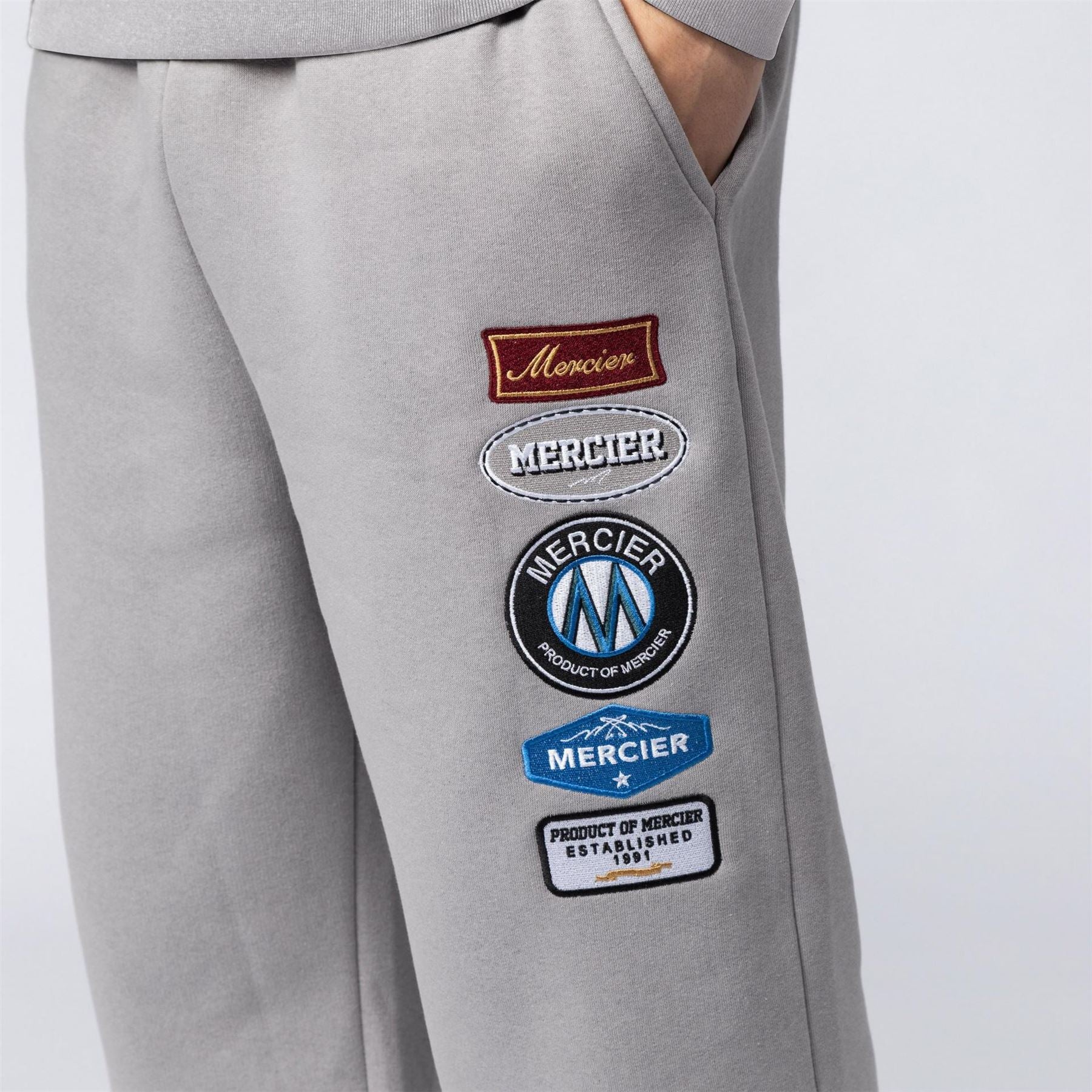 Mercier Badge Box Print Solid Patterned Joggers