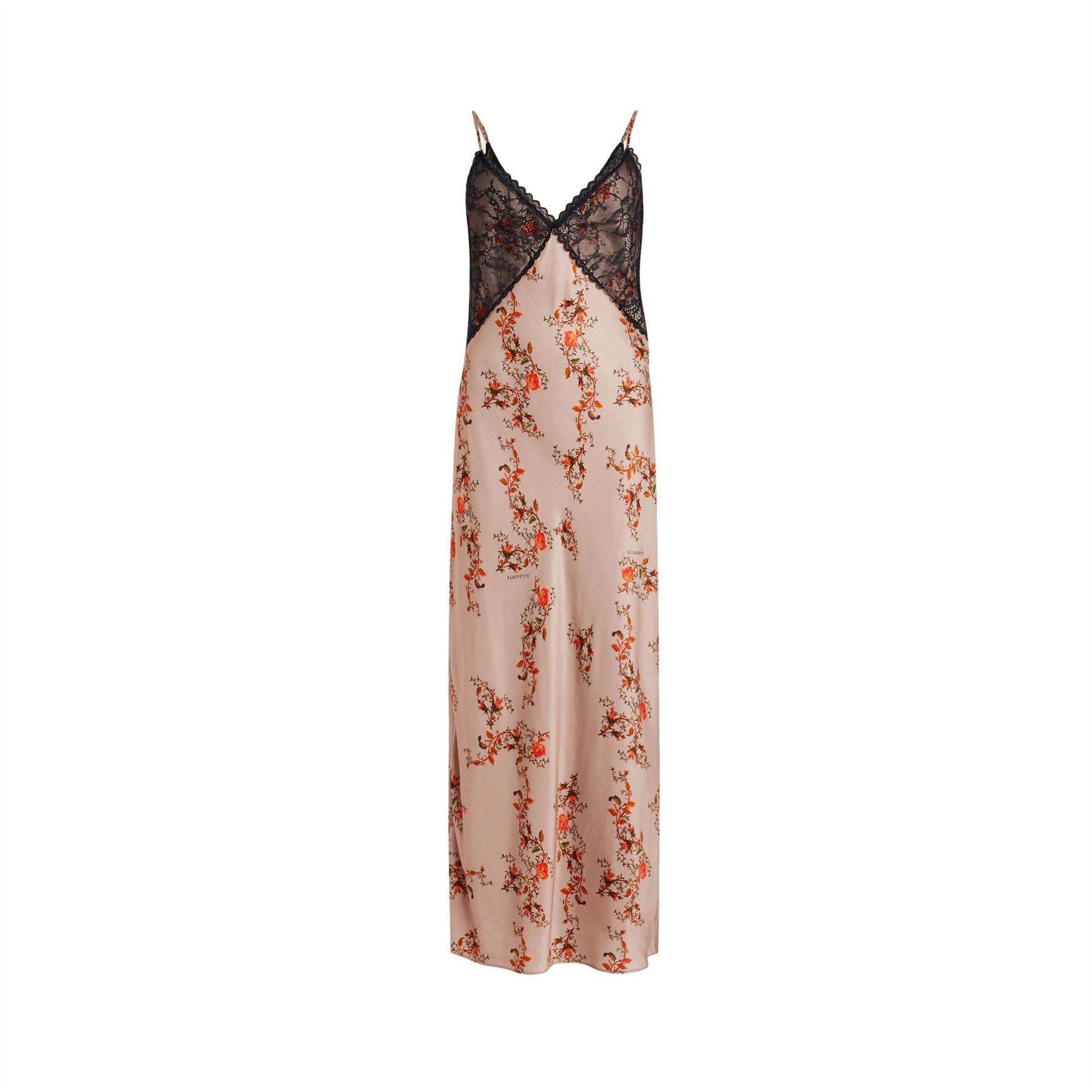 AllSaints Immy Oto V-Neck Maxi Slip Dress