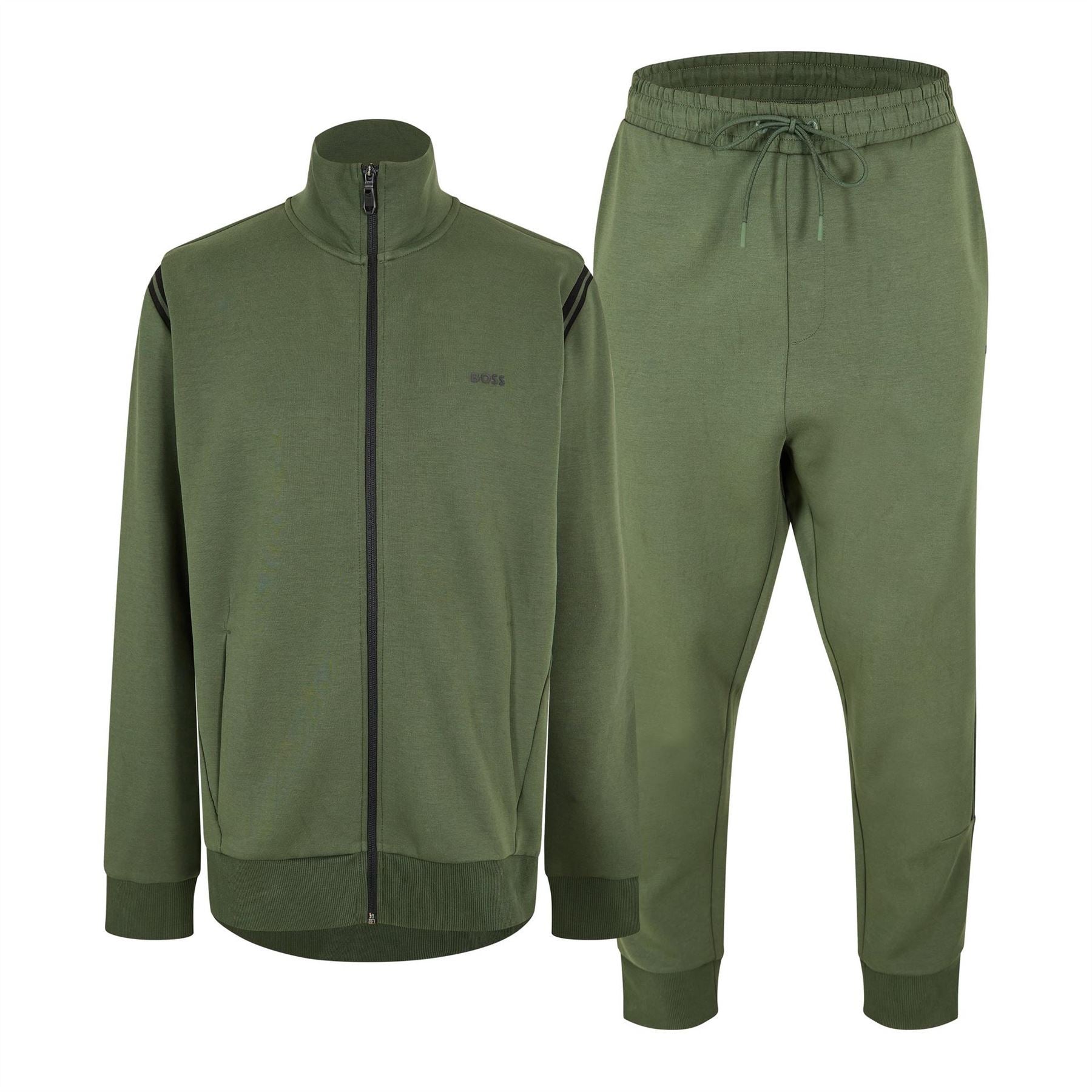 Boss Zip Neck Long Sleeve Sweatshirt Jogger Full Tracksuit