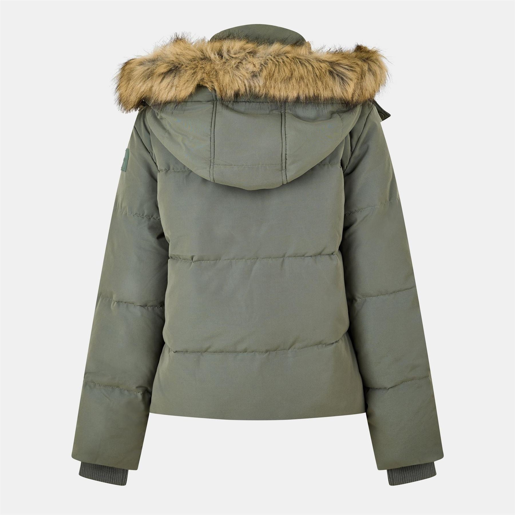 Jack Wills Riley Wind Resistant Detachable Hood Short Puffer Jacket