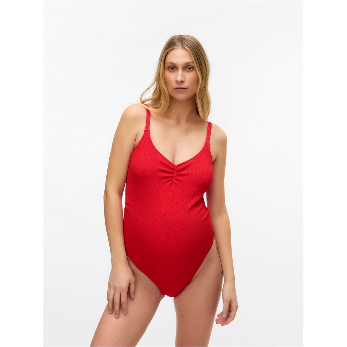 Mamalicious Mlnaomi Solid Patterned V-Neck Swimsuit