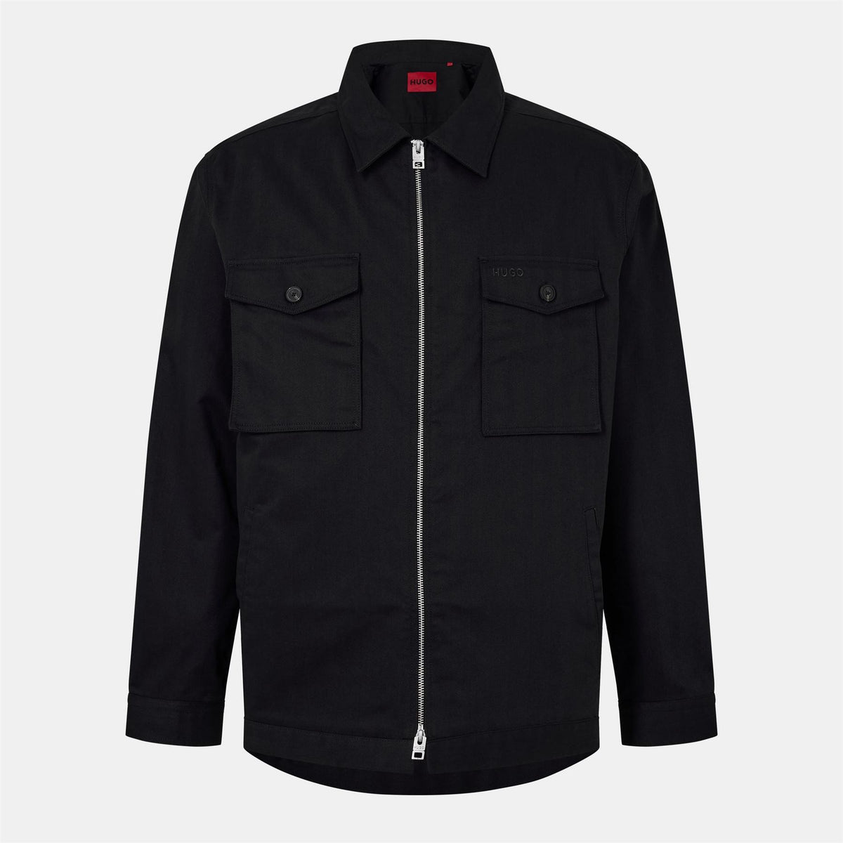 Hugo Solid Patterned Shirt Jacket with Chest Pocket